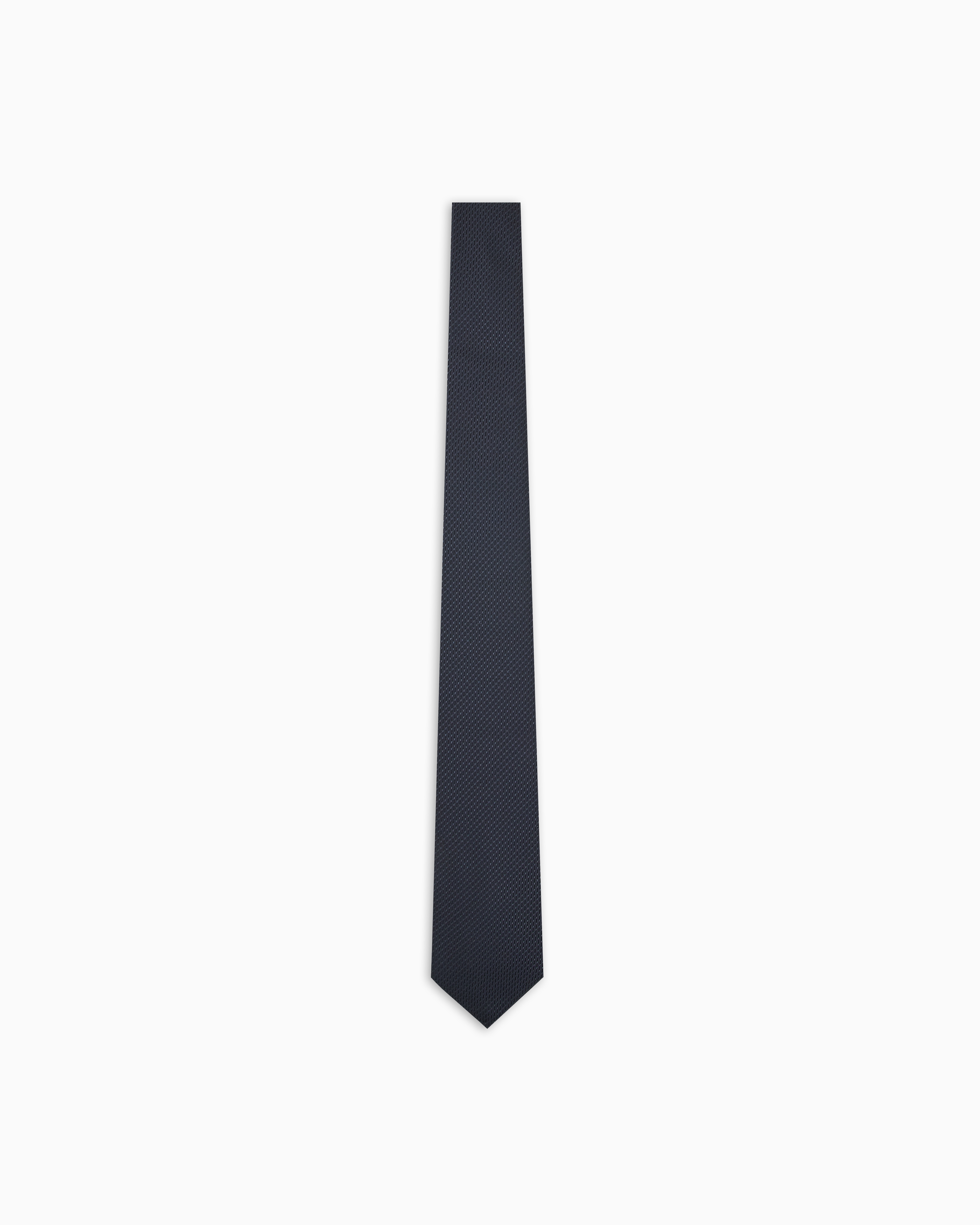 Emporio Armani - Pure silk micro-textured tie, Man, Black, Size: TU