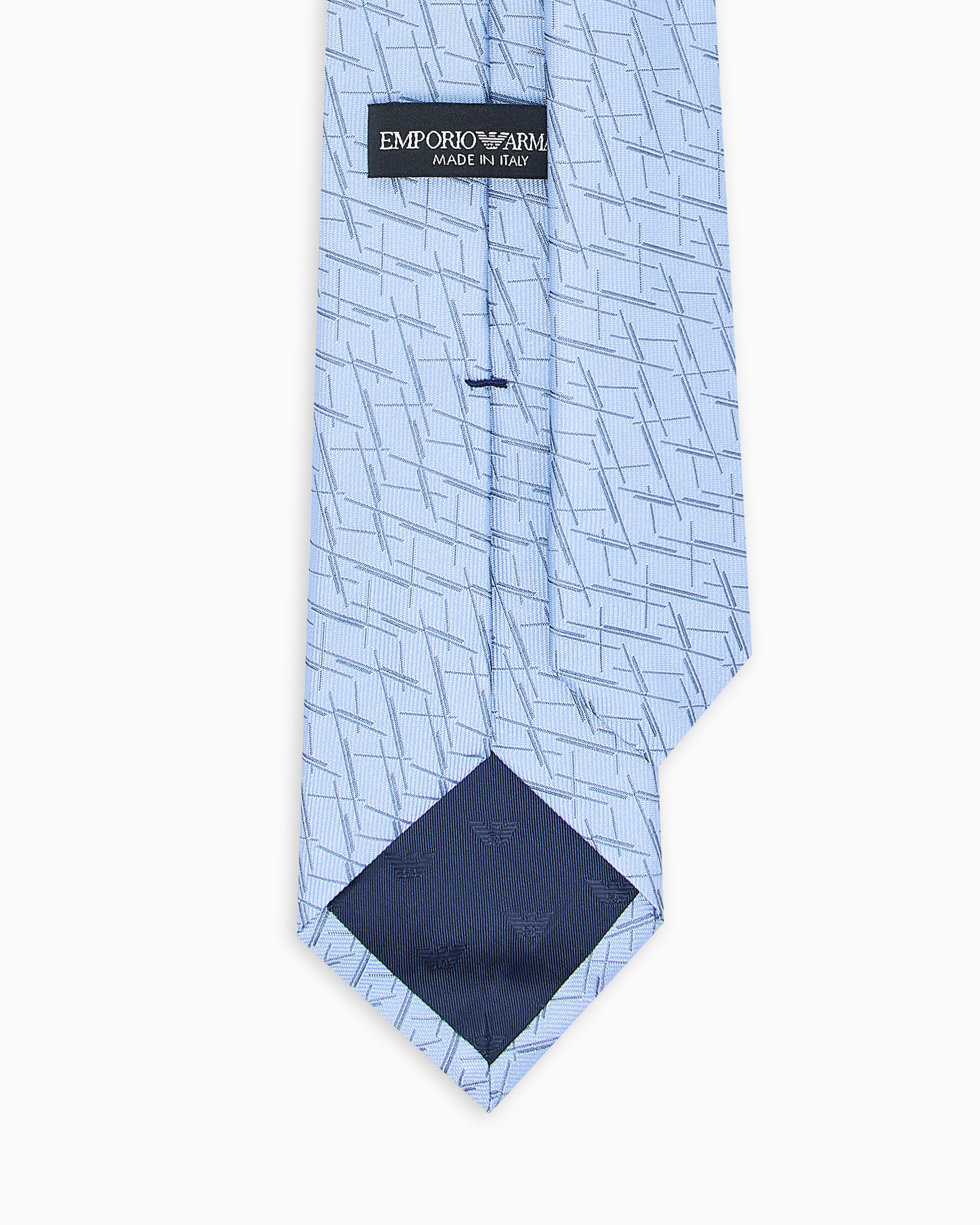 Emporio Armani - Pure silk tie with an abstract jacquard pattern, Man, Light Blue, Size: TU