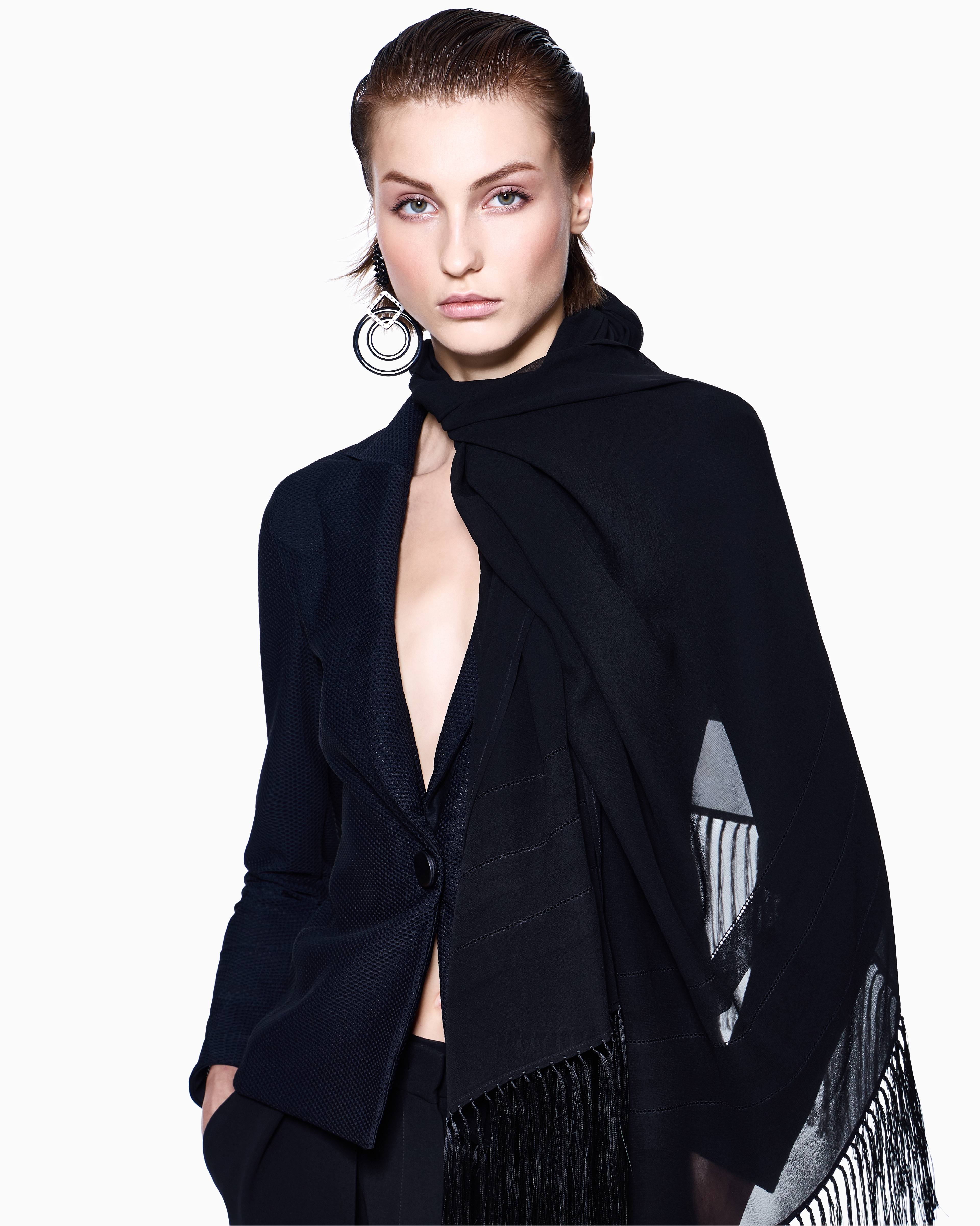 【希少】 GiorgioARMANI　ベロアシルクレオタード　ブラック　M undefined