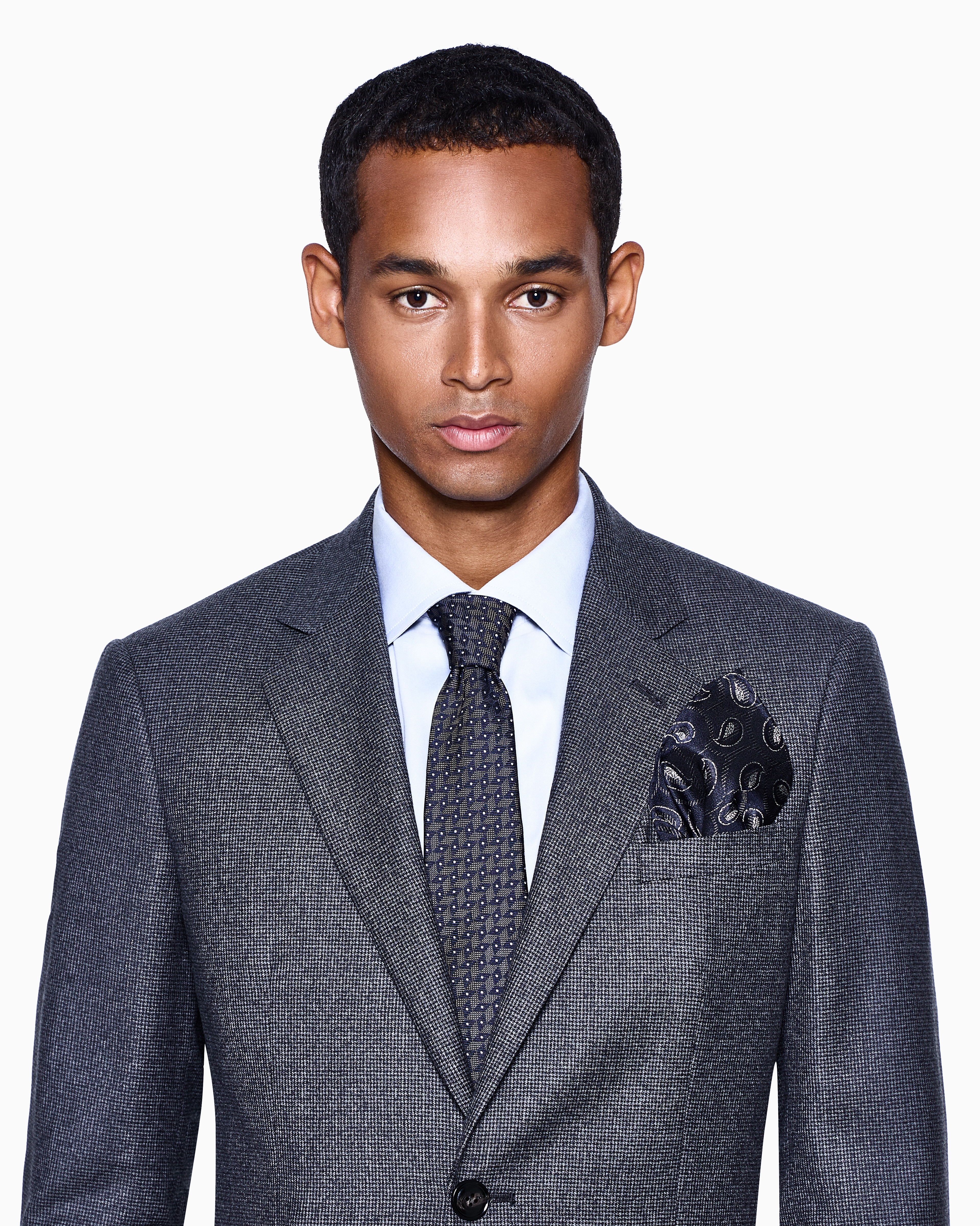 ポケットチーフ シルク ジャカードペイズリー | Giorgio Armani