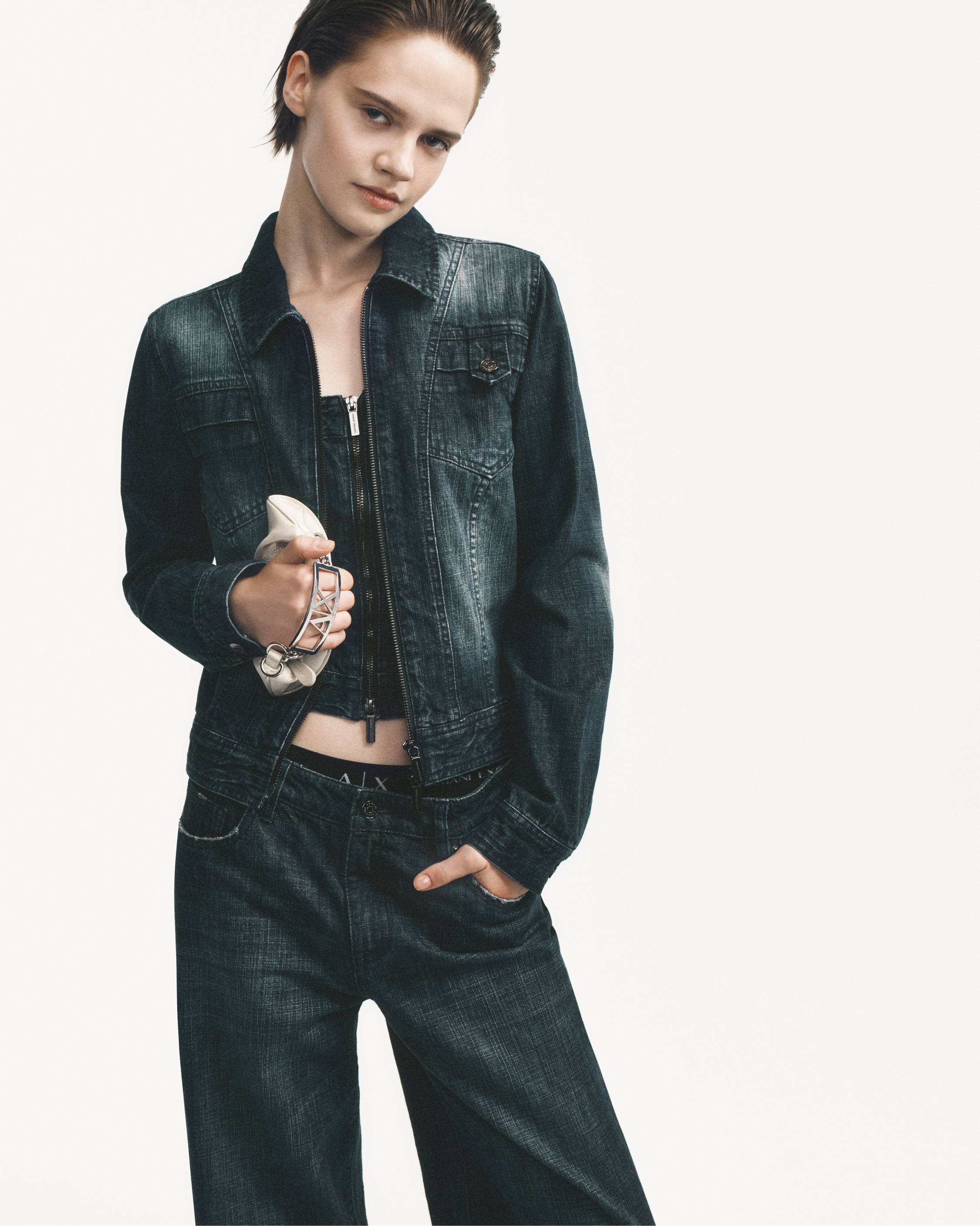 *ARMANI EXCHANGE*デニム素材 メタリック加工 スリッポン lng-20248_001.jpg