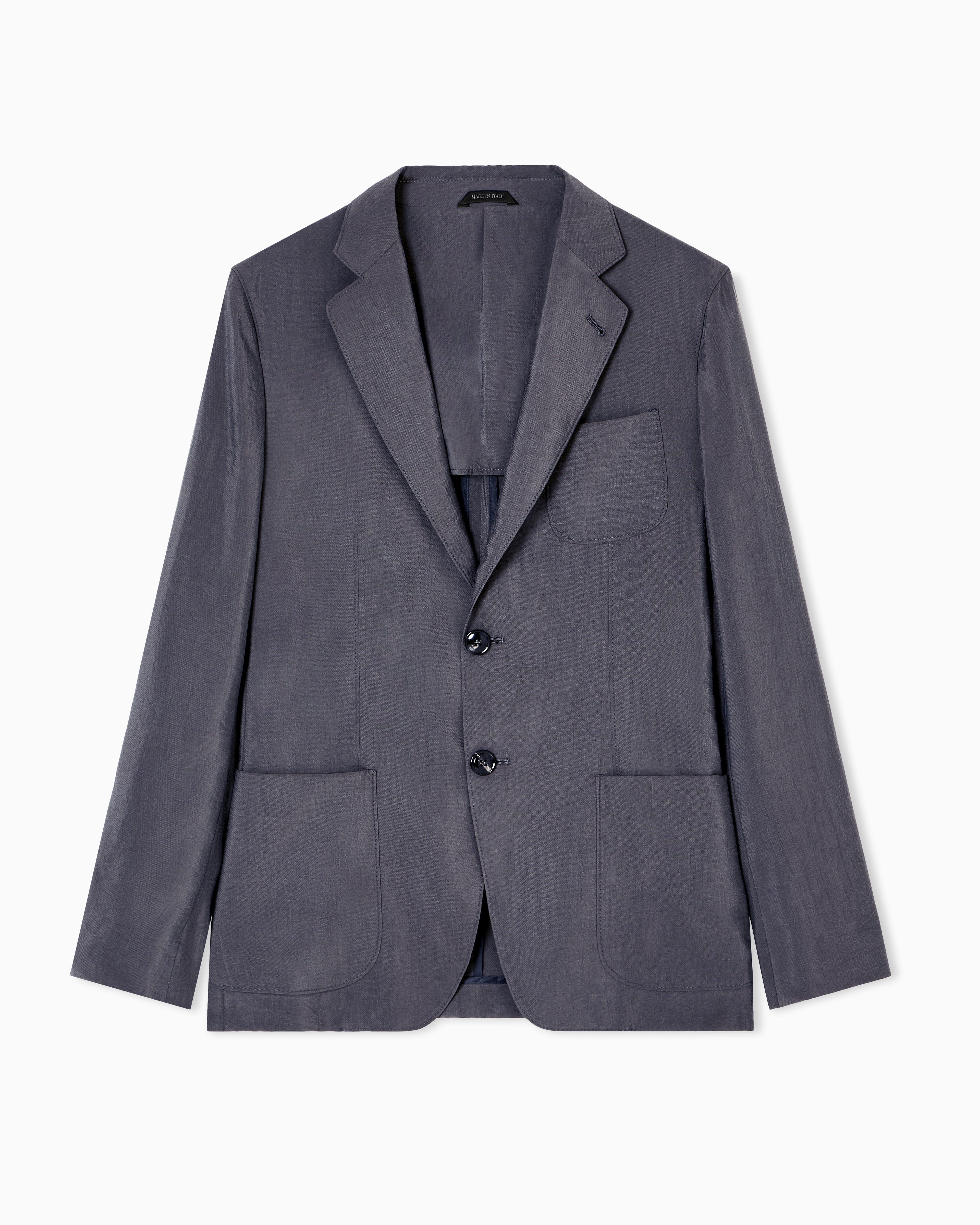 Upton Line single-breasted jacket in washed silk | Giorgio