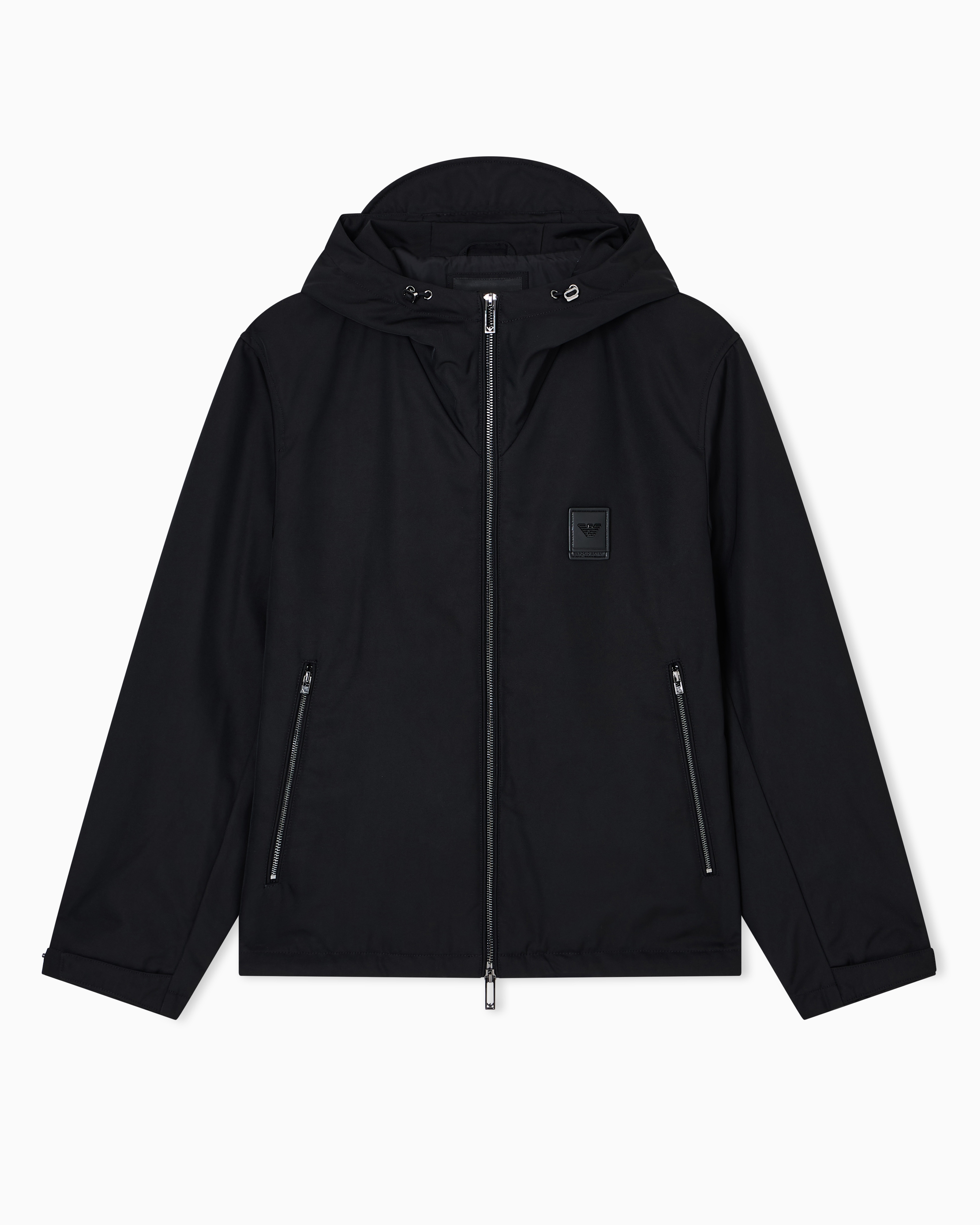 Emporio Armani - Nylon jacket with hood and visor, Man, Black, Size:
