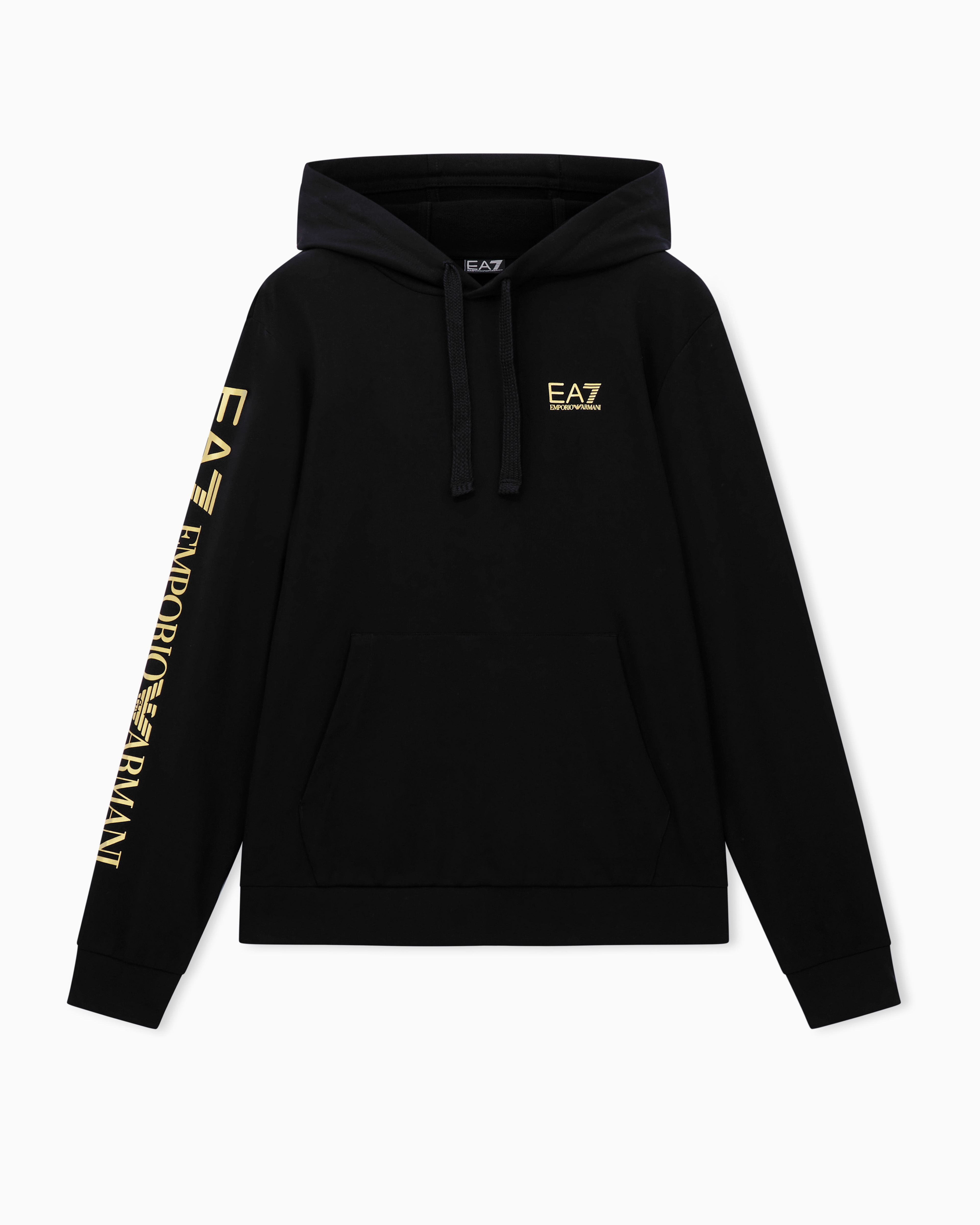 Logo Series cotton hooded, zip-up sweatshirt | EA7