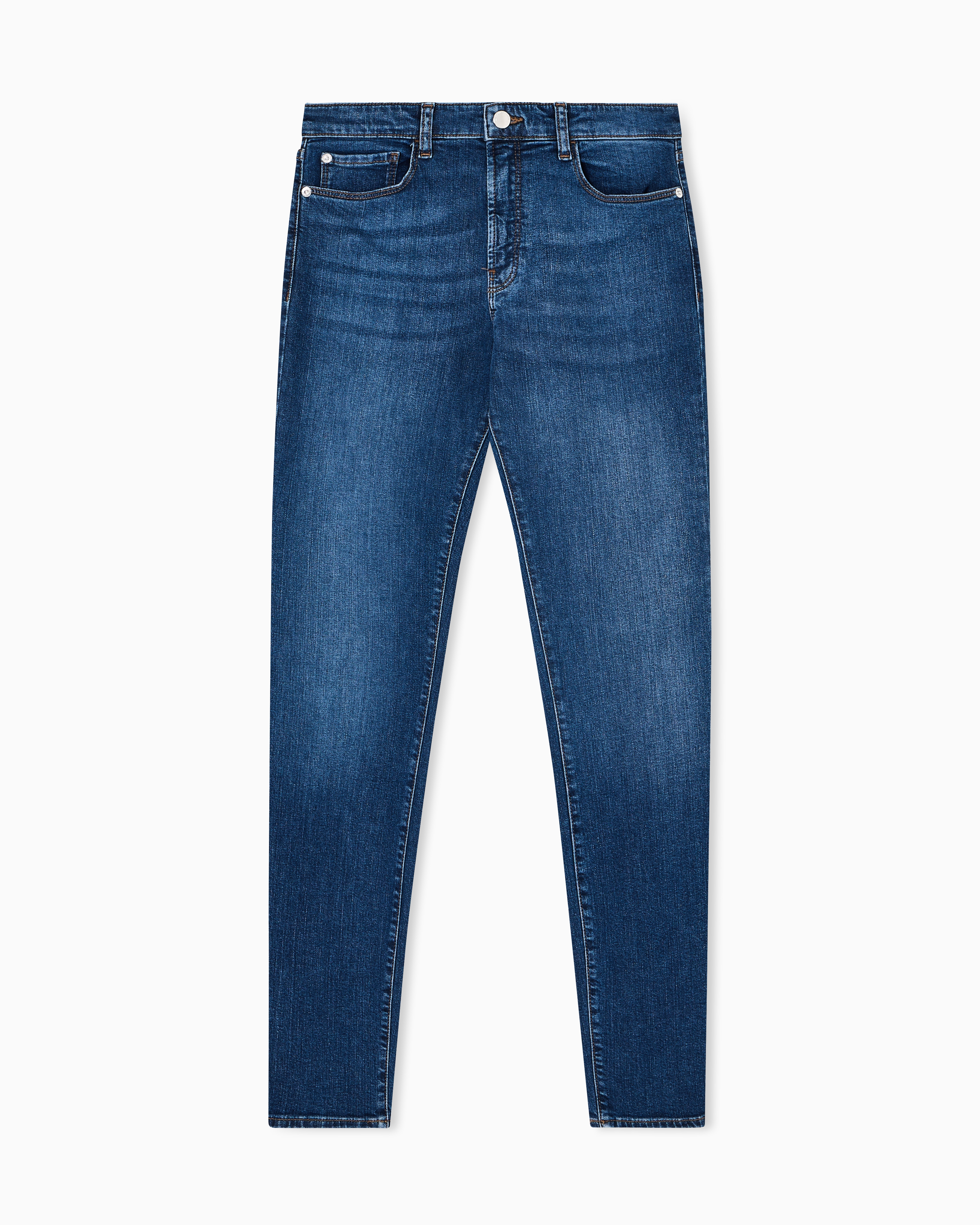 Emporio Armani - J20 High-waisted super-skinny leg jeans a worn-look stretch denim , Woman, Blue, Size: