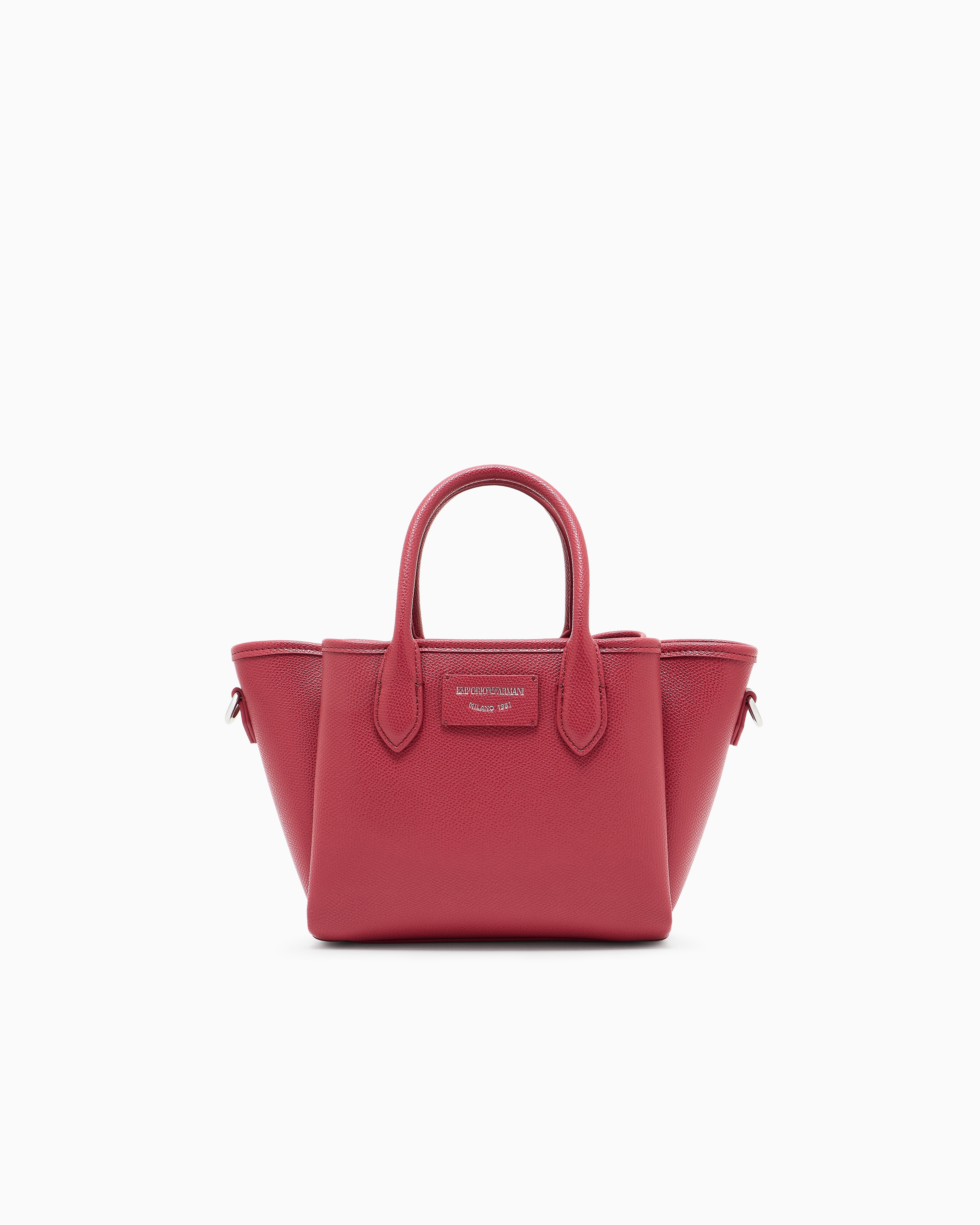 Emporio Armani - Small shopper bag with palmellato finish, Woman, Red, Size: TU