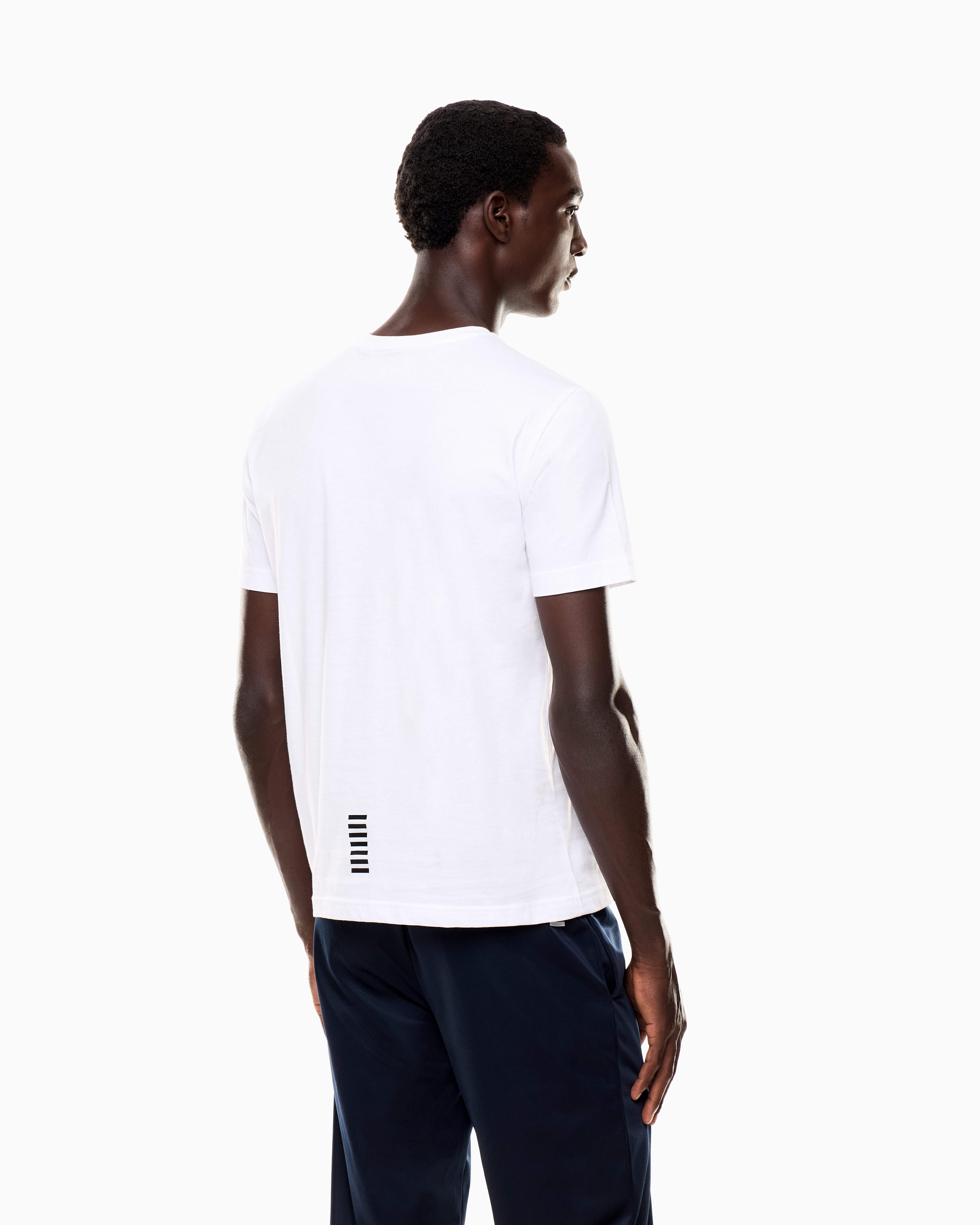 Ea7 Pima Cotton Core Identity T-shirt In White