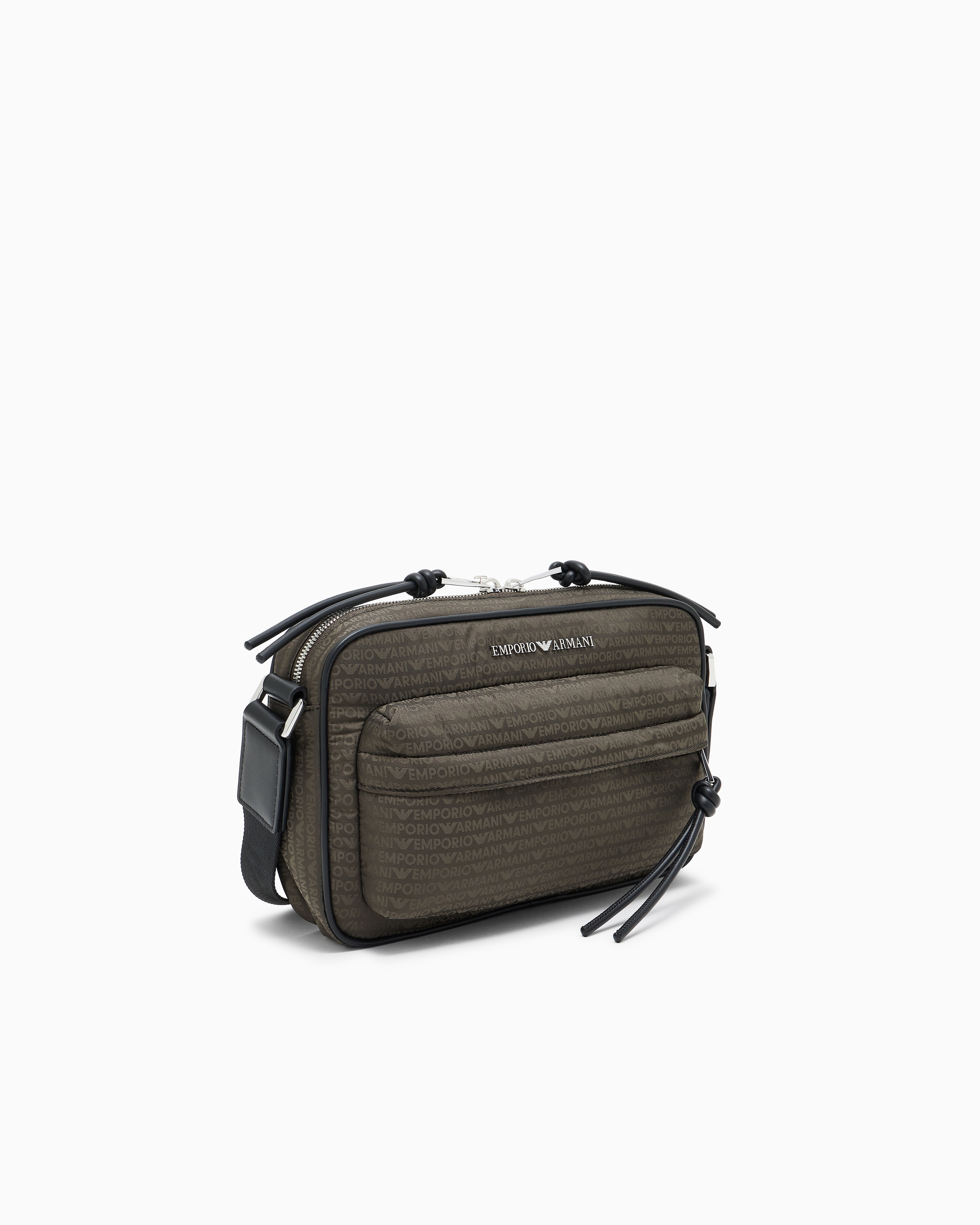 Emporio Armani - Nylon camera case with monogram lettering, Man, Green, Size: TU