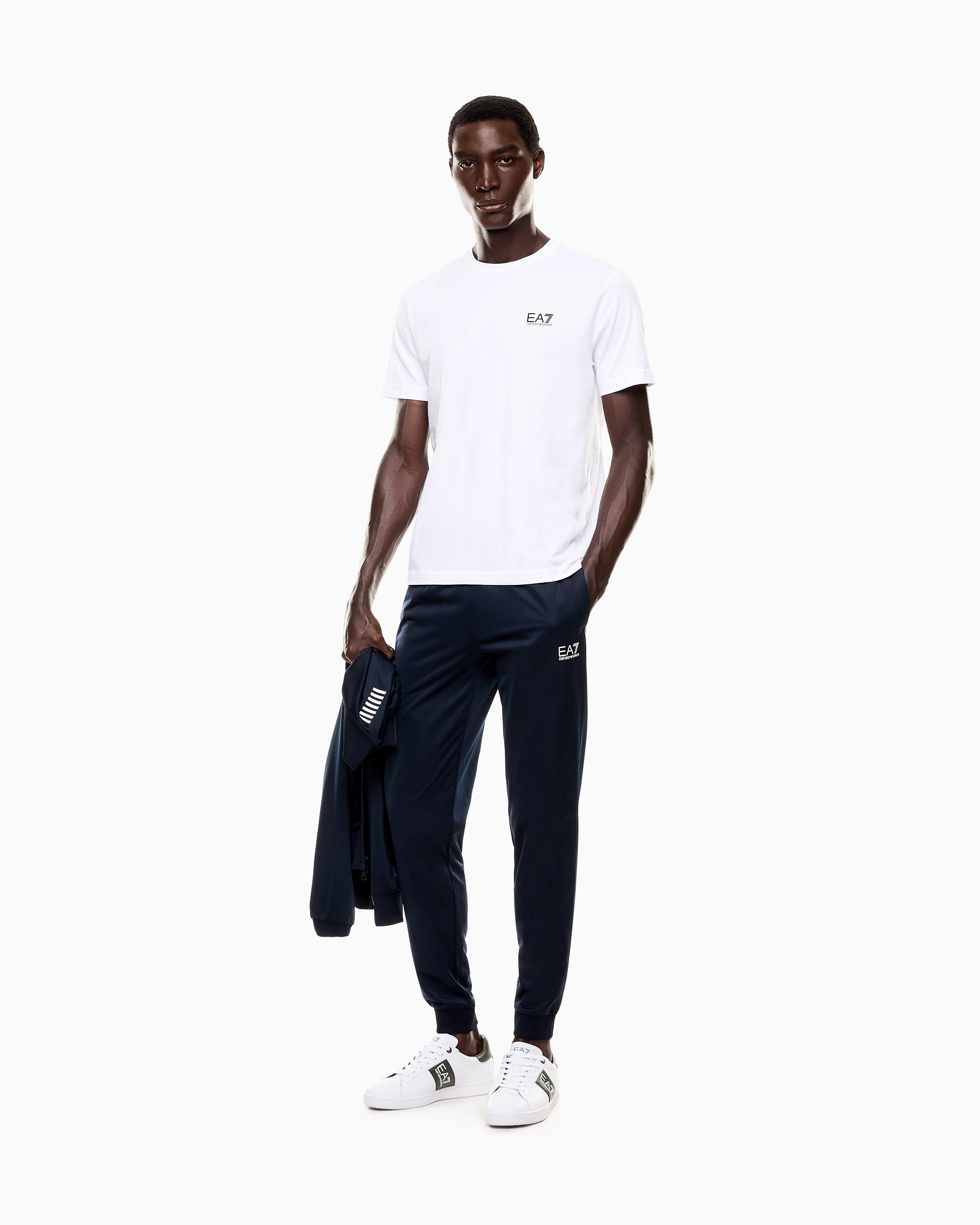 Ea7 Pima Cotton Core Identity T-shirt In White