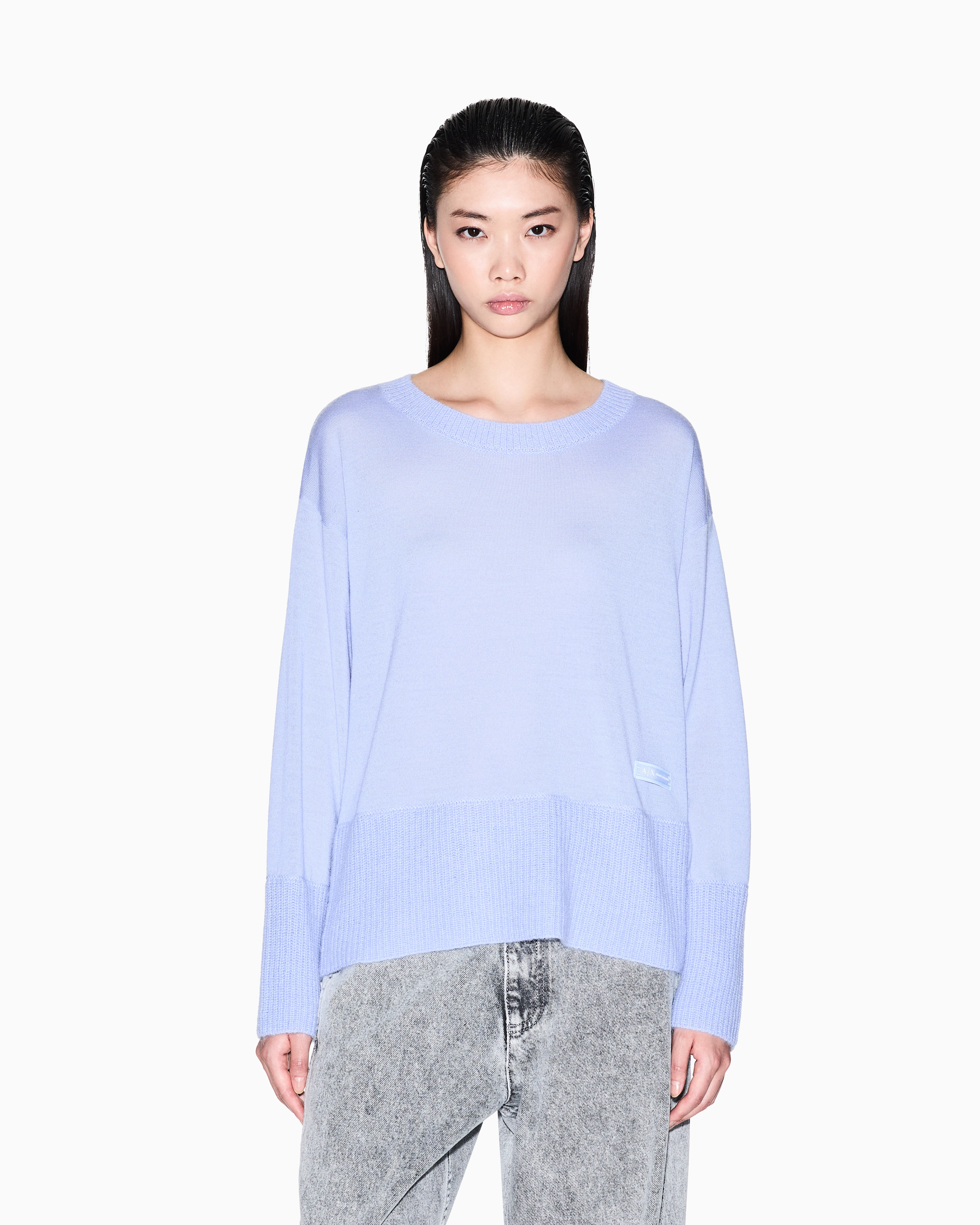 Armani Exchange - Jumpers, Woman, Light Blue, Size: