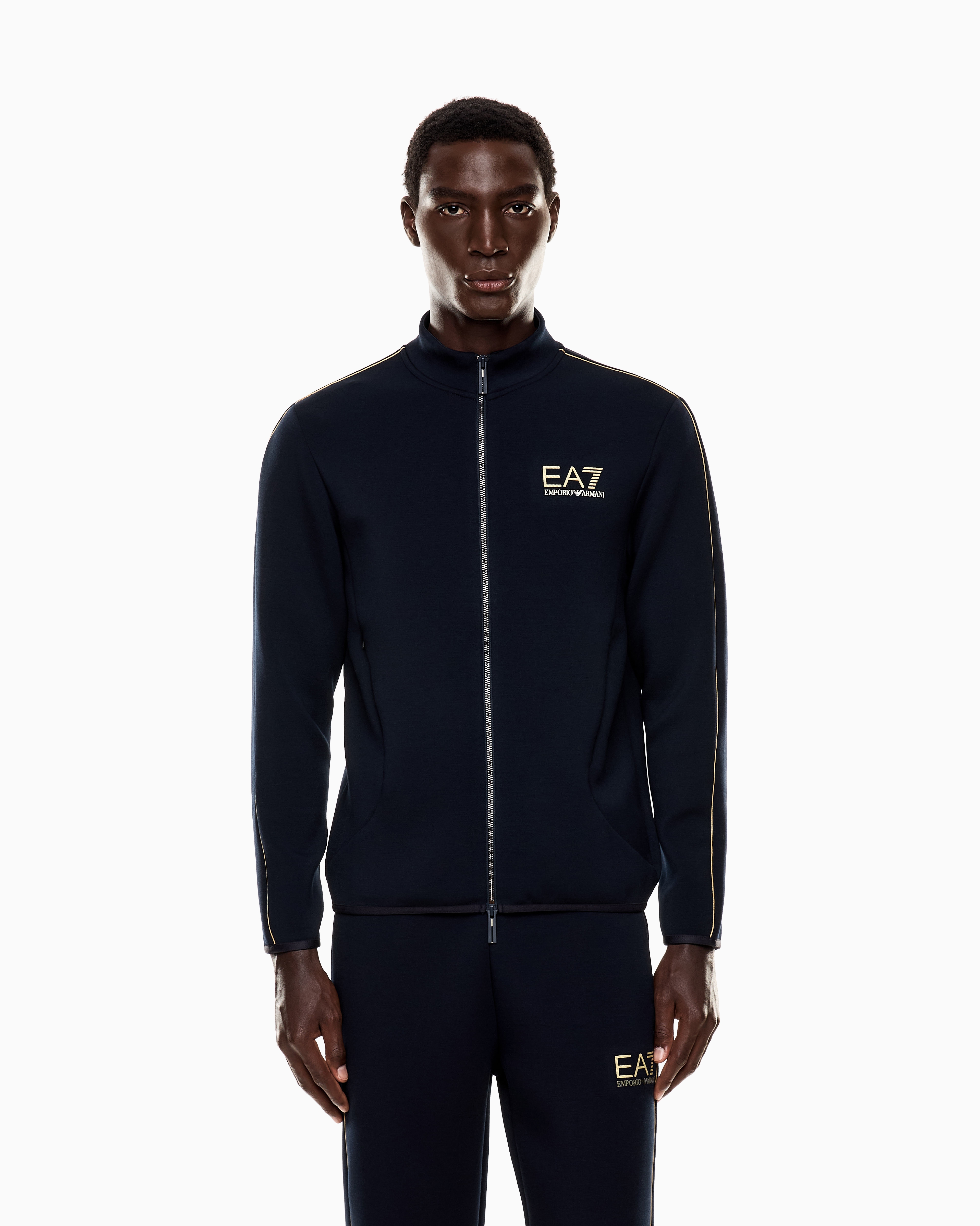 Ea7 Gold Label Viscose-blend Sweatshirt In Multi
