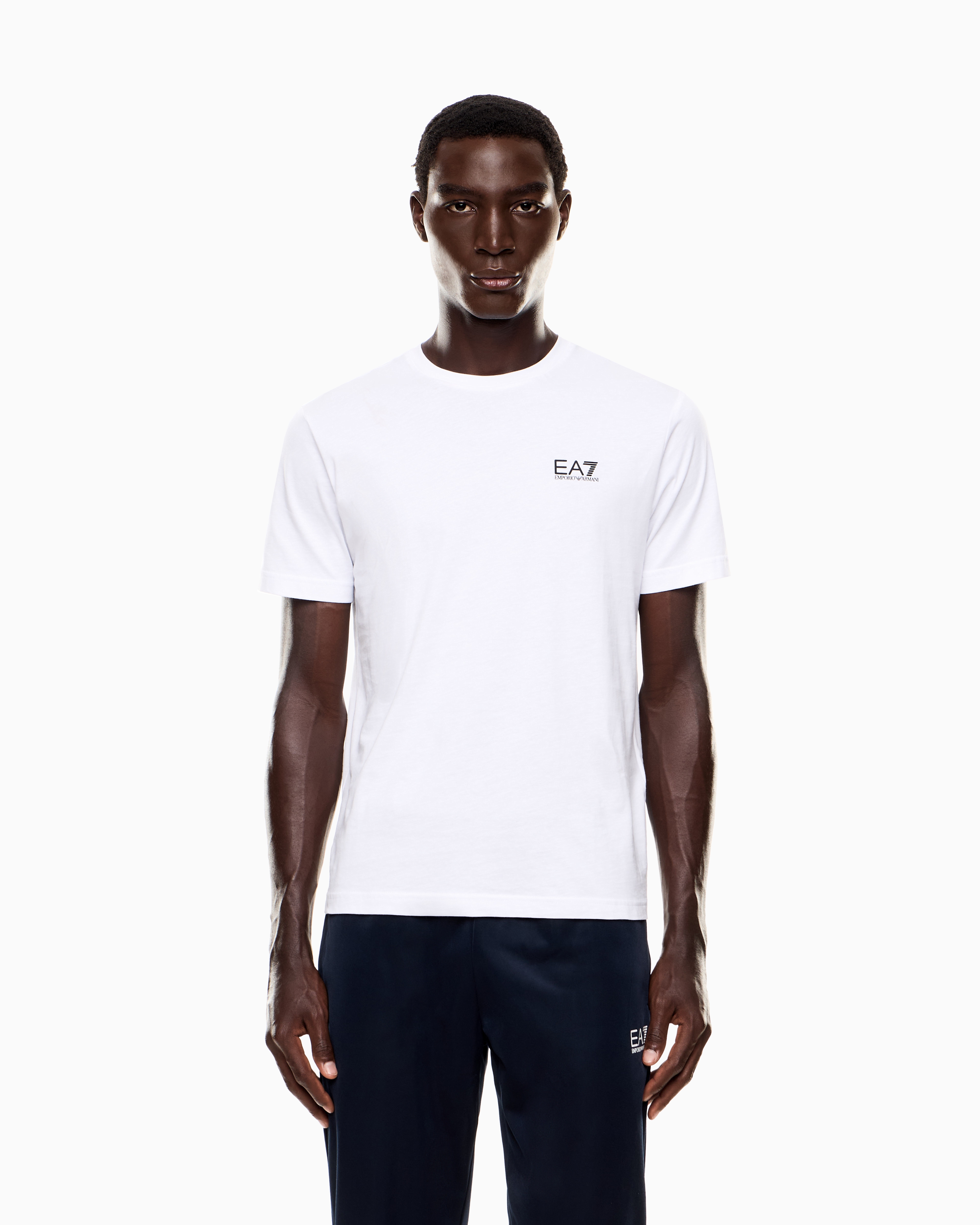 Ea7 Pima Cotton Core Identity T-shirt In White