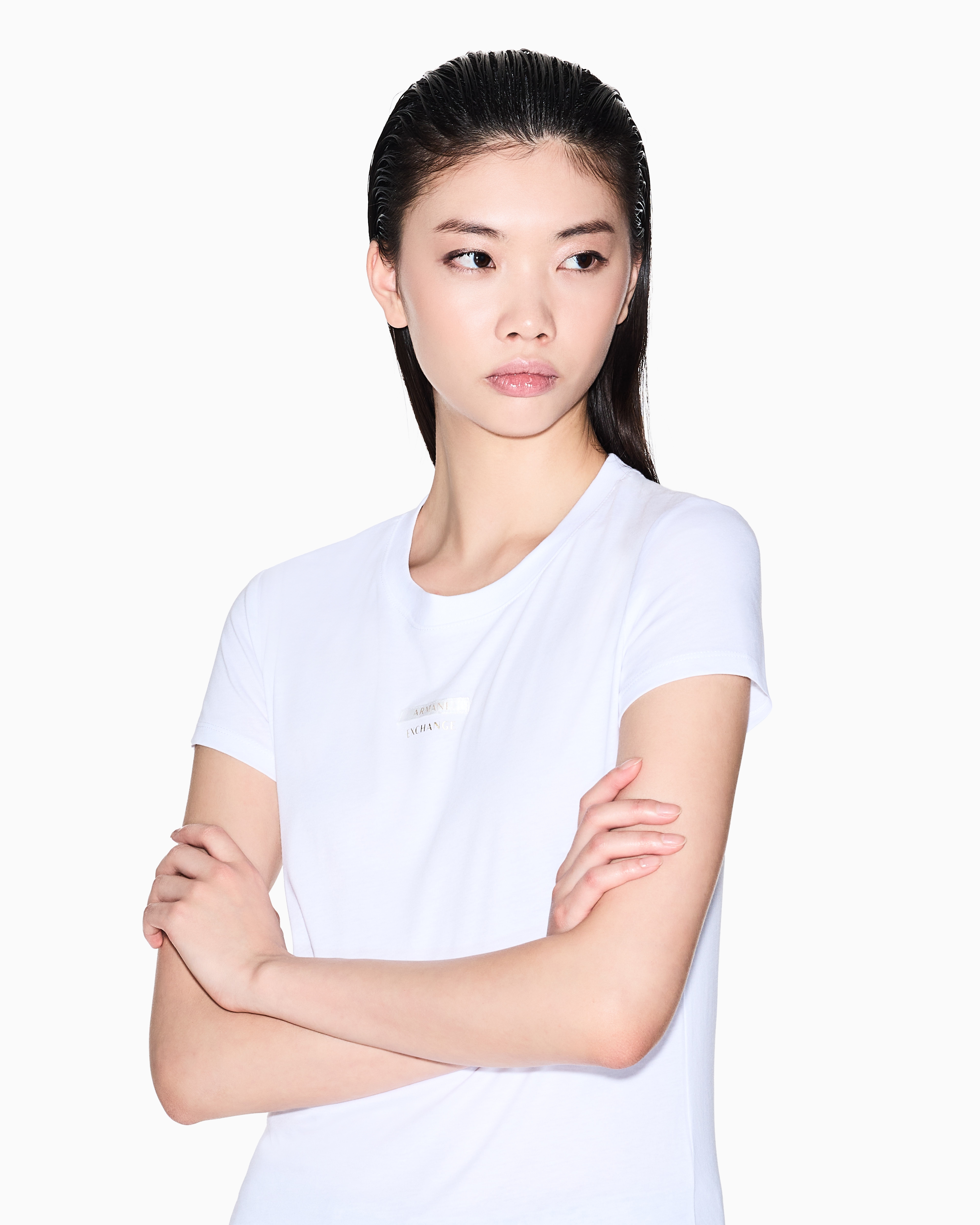 Armani Exchange Slim Fit T-shirts In Gray