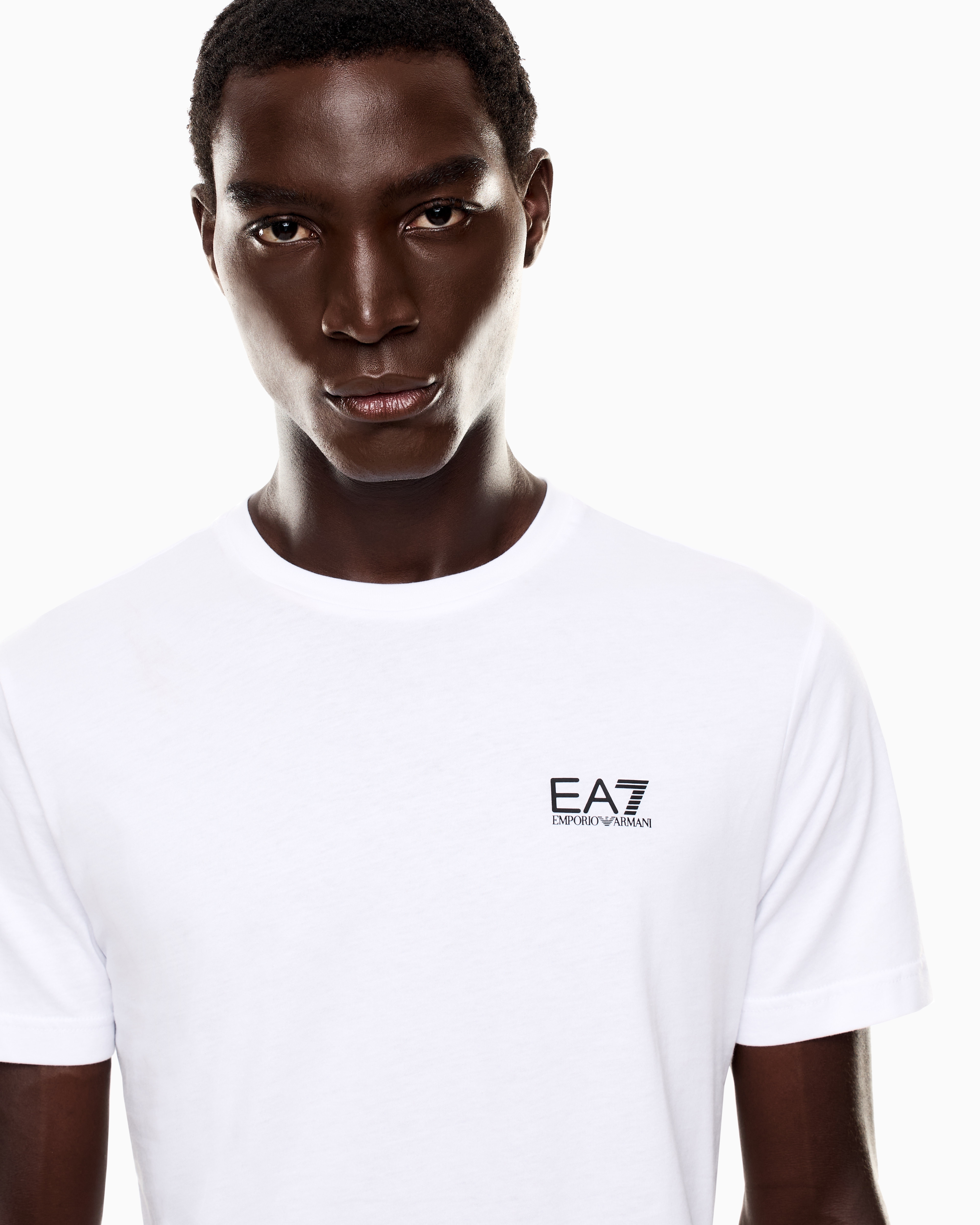 Ea7 Pima Cotton Core Identity T-shirt In White
