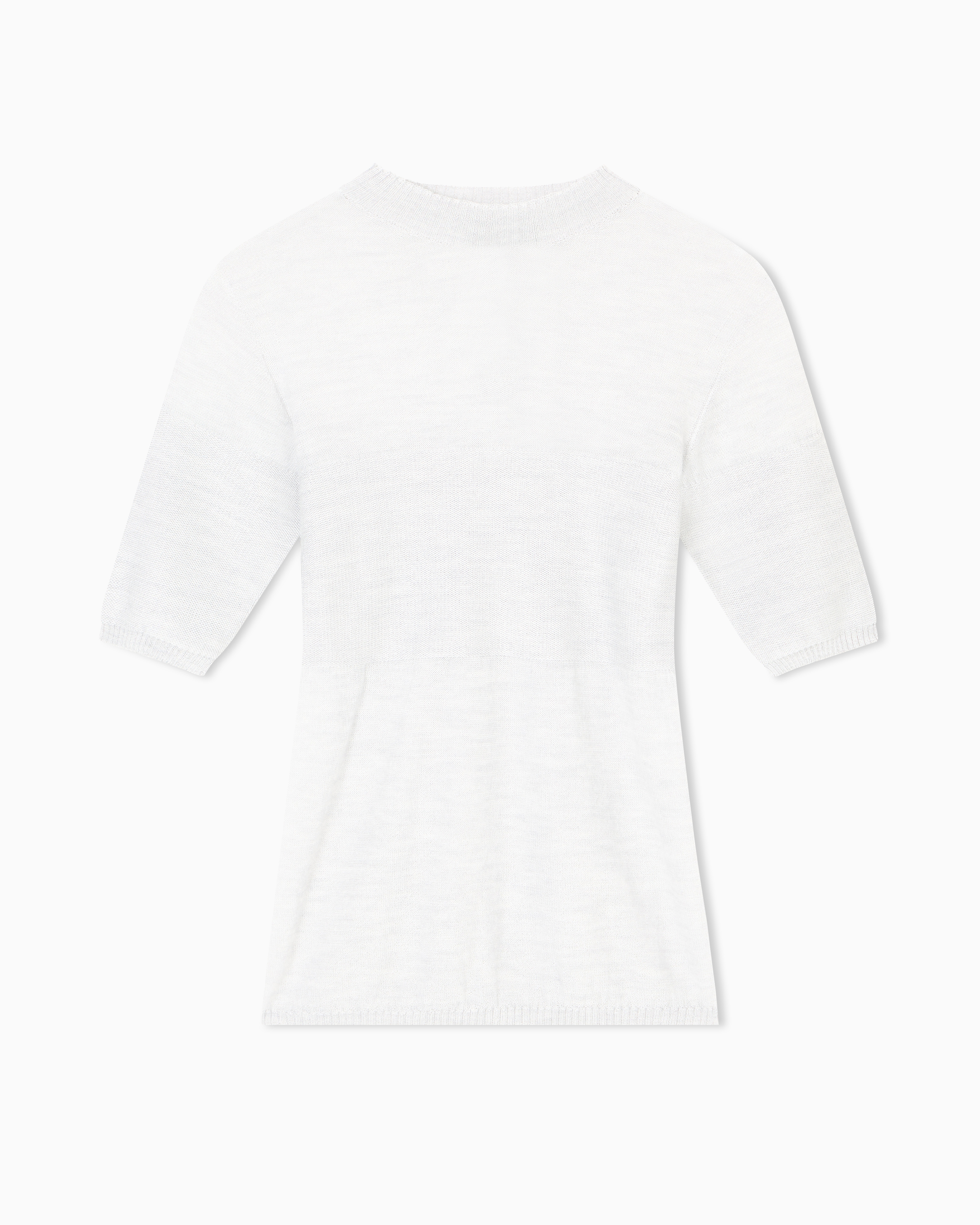 Giorgio Armani Short-sleeved Cashmere And Silk Jumper In Gray