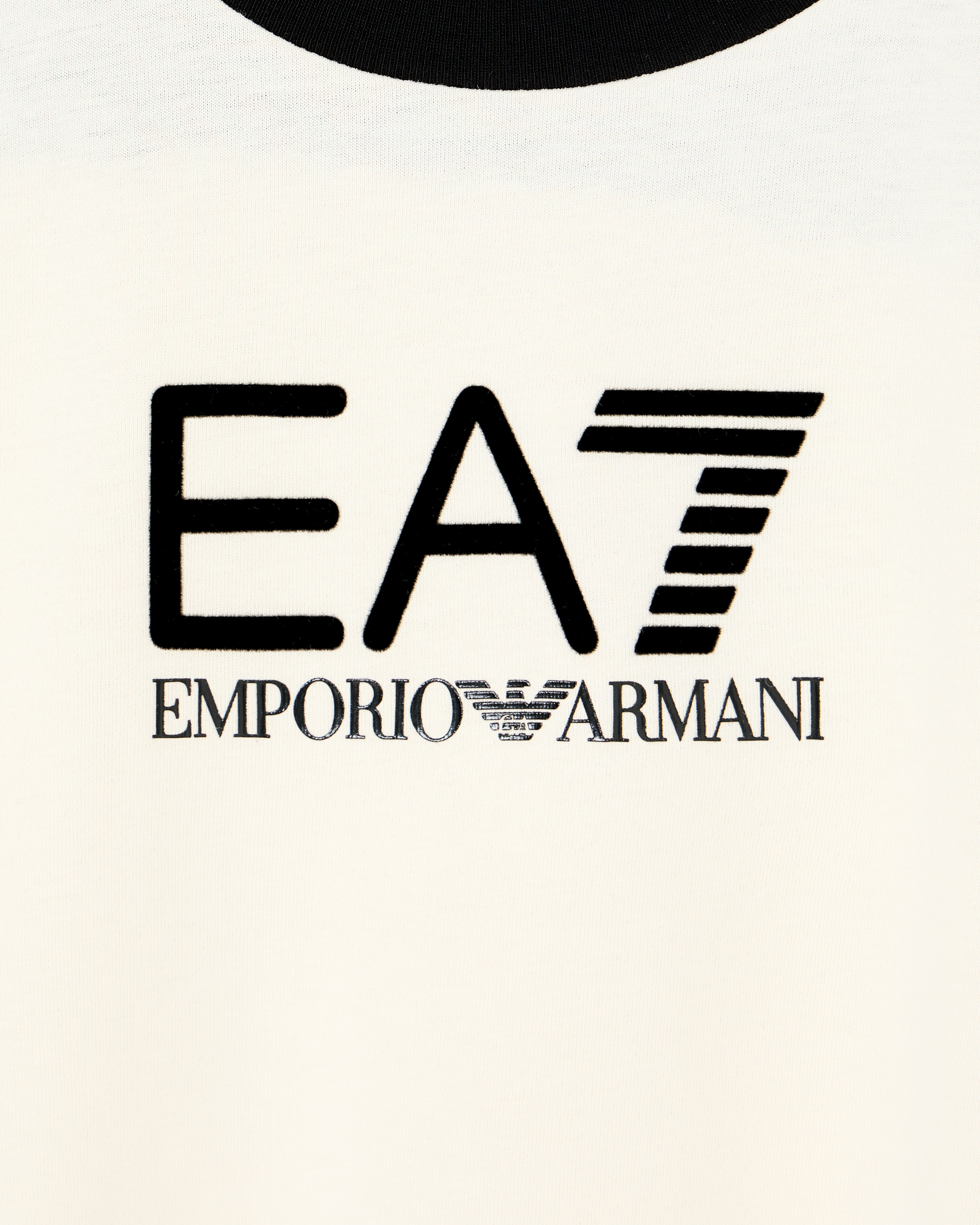 Ea7 Asv Athletic Colour Block Boy Organic Cotton Crew-neck T-shirt In Neutral