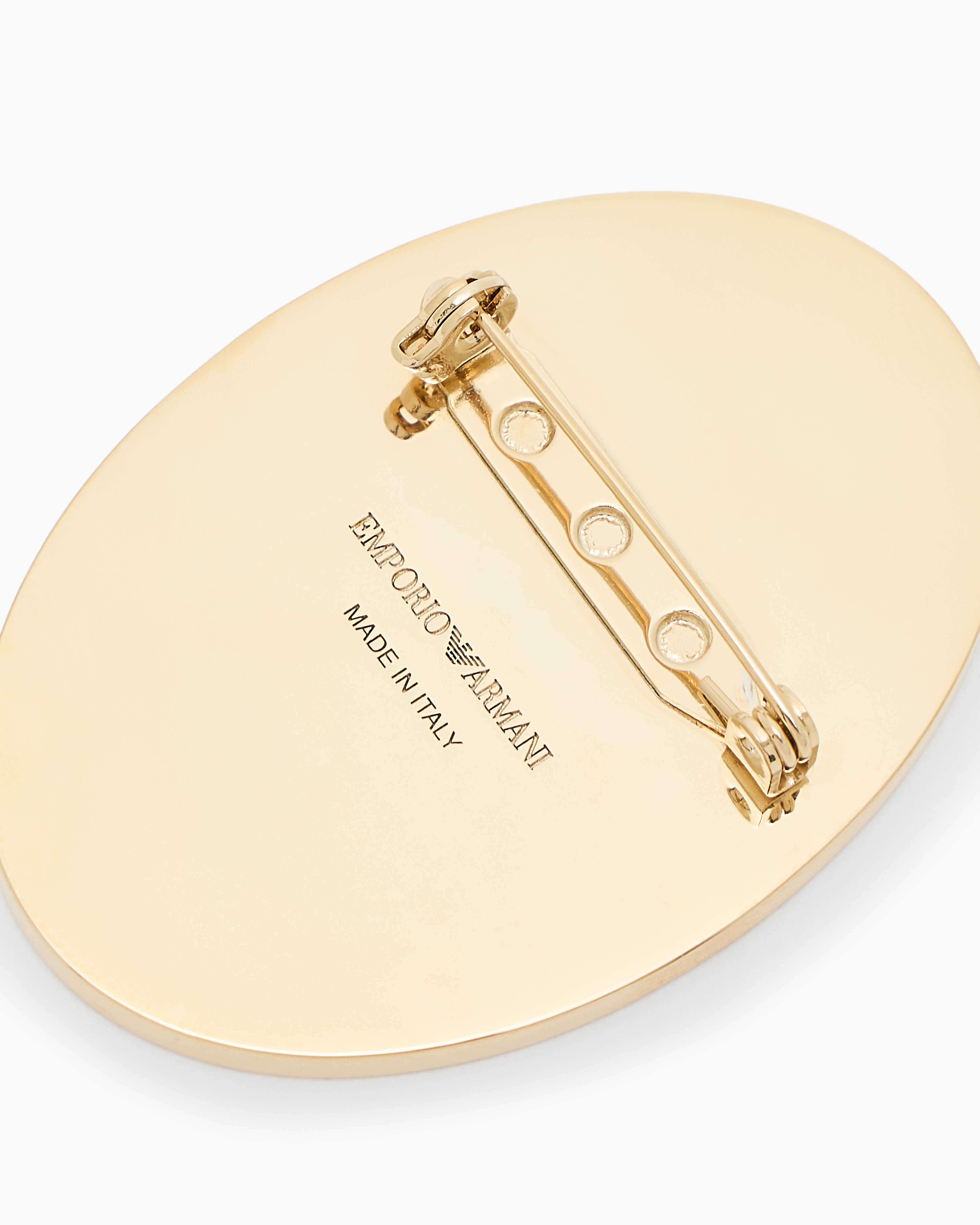 Oval brooch with quartz gemstone | Emporio Armani