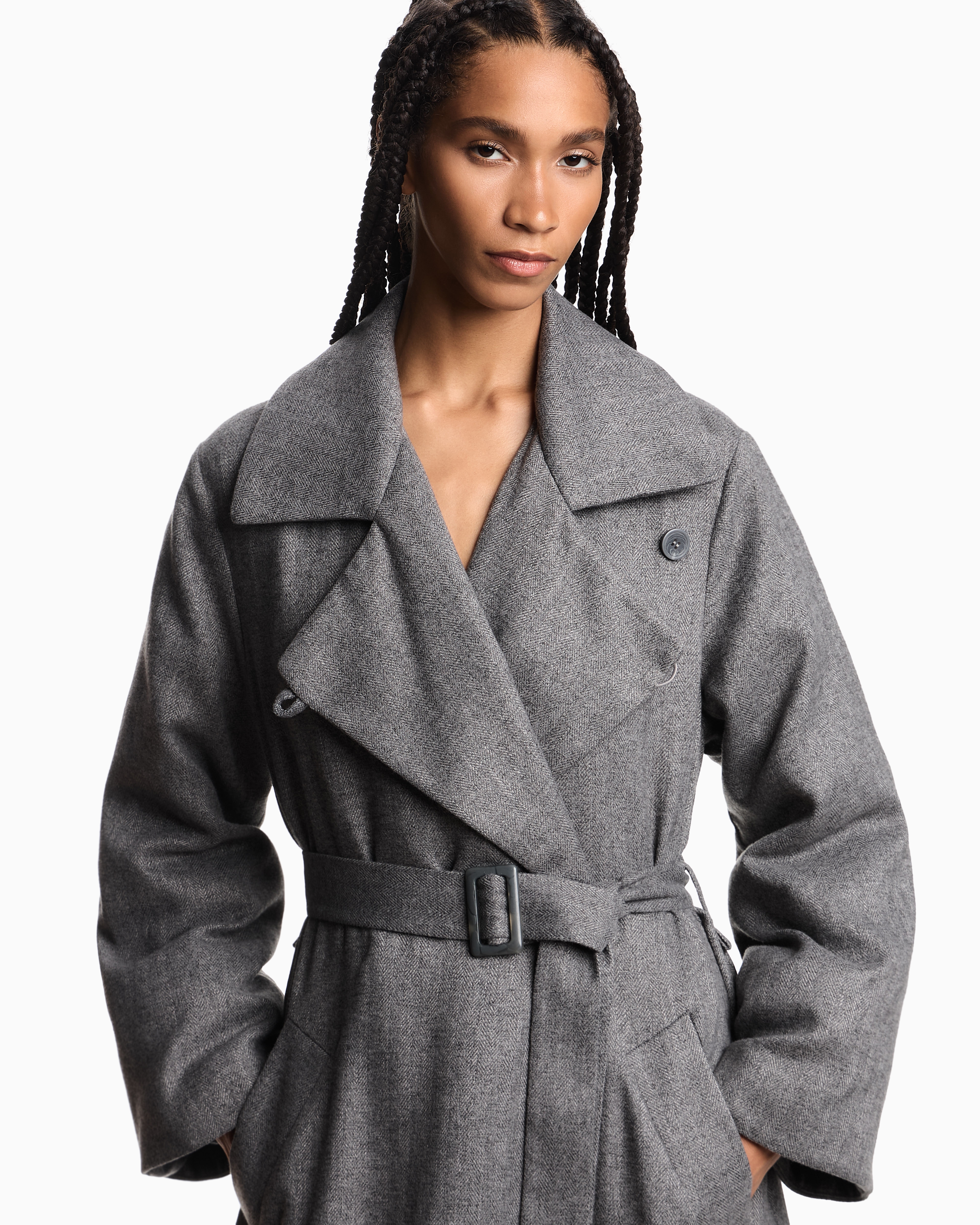 コート EMPORIO ARMANI Woman Coat Black 6D2LT92M14Z 0990 Emporio Armani Outlet: Coat woman - Black | Emporio Armani