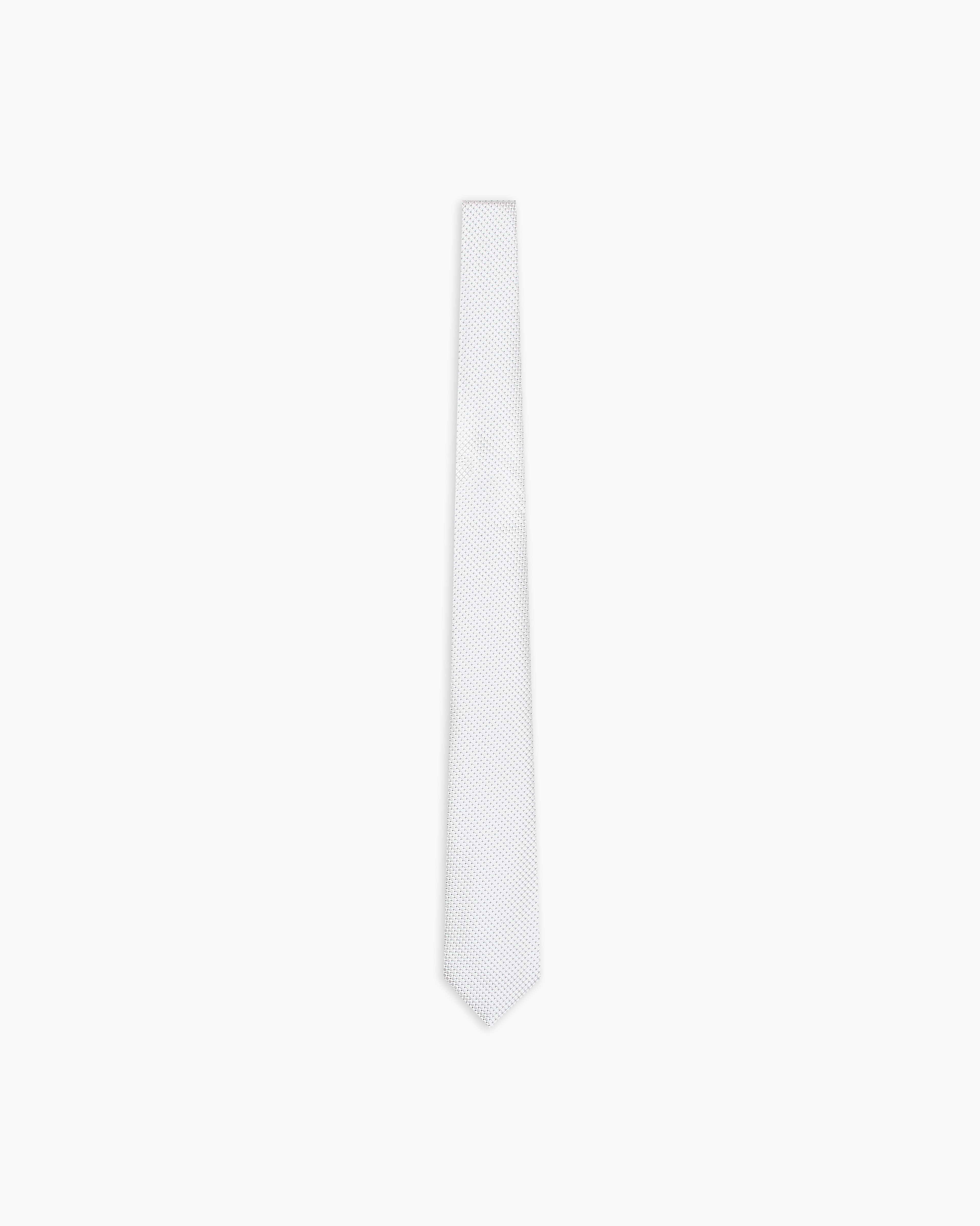 Emporio Armani - Pure silk tie with jacquard micro-check pattern, Man, Grey, Size: TU