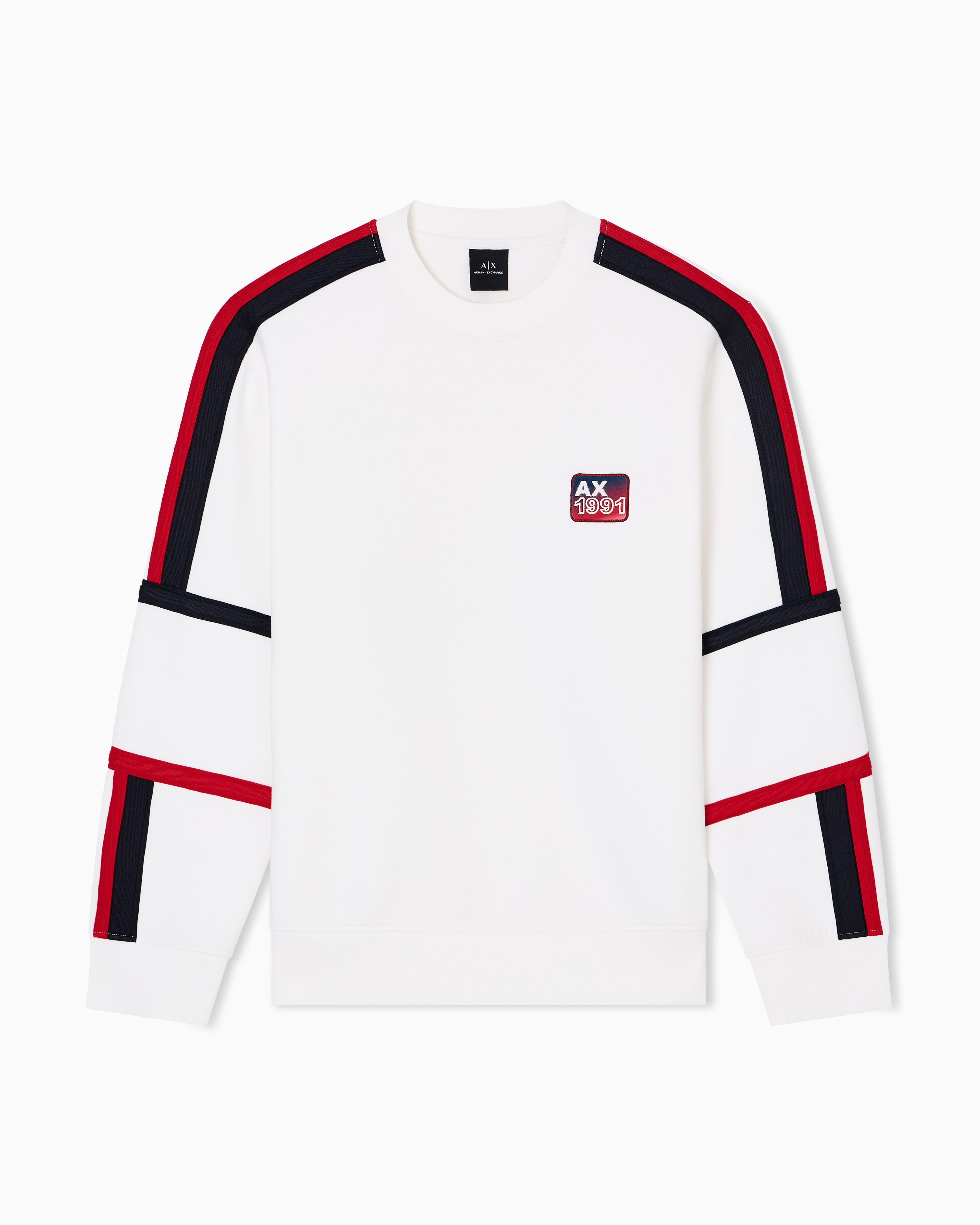 Armani Exchange - Sweatshirt with contrasting bands, Man, White, Size: M