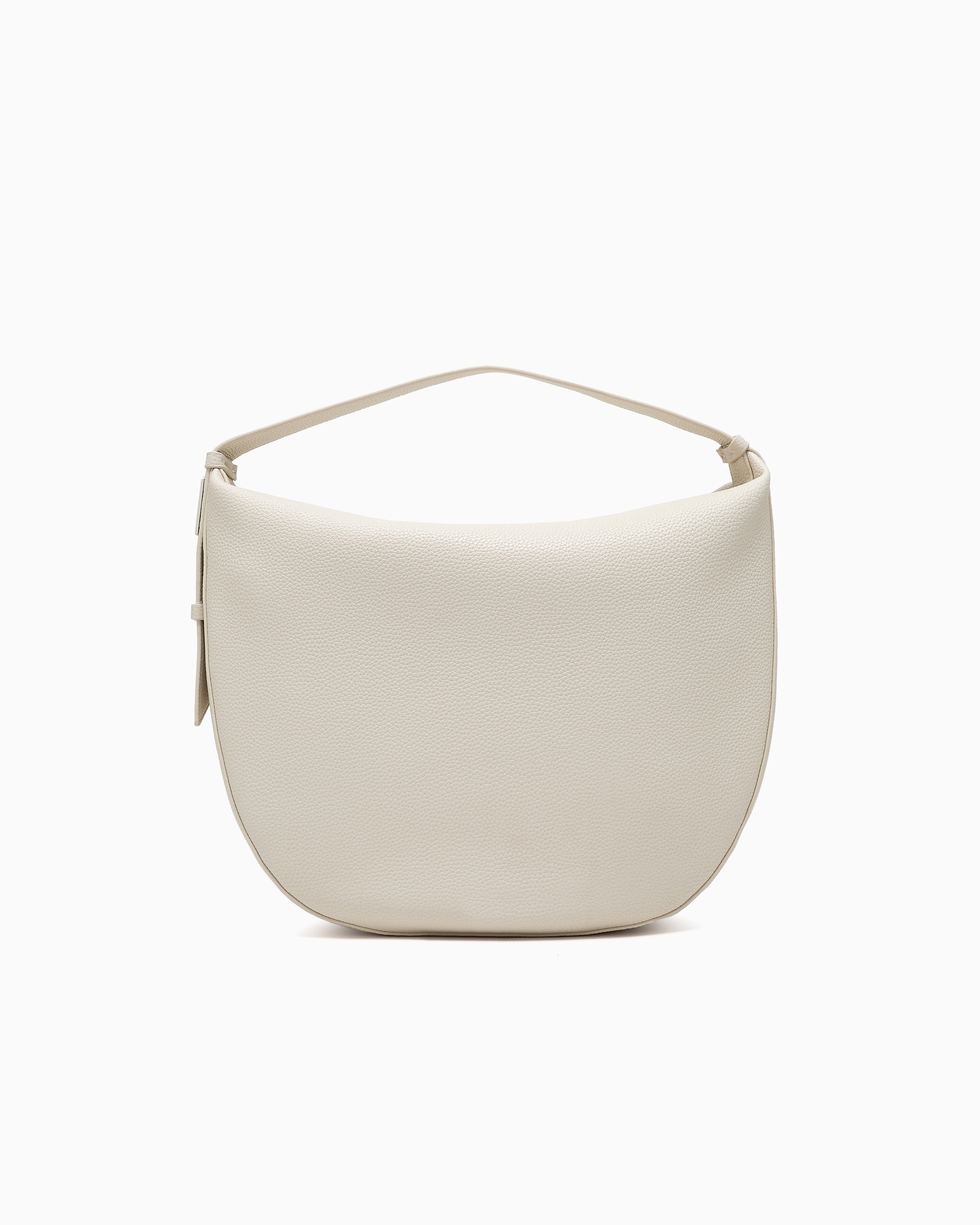 Armani Exchange - ASV Logo Hobo Shoulder Bag, Woman, White, Size: TU