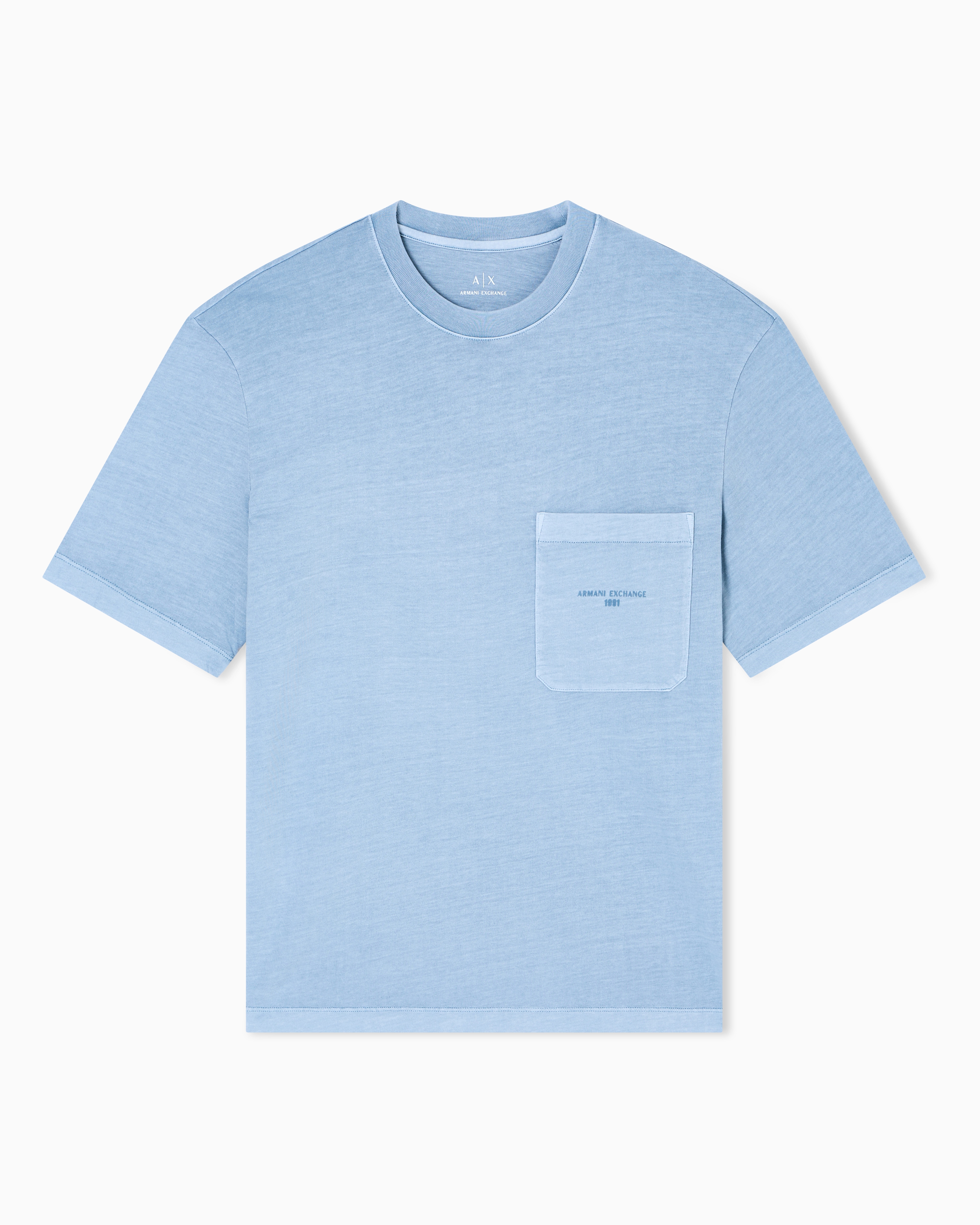 Armani Exchange - Regular Fit T-Shirts, Man, Light Blue, Size: