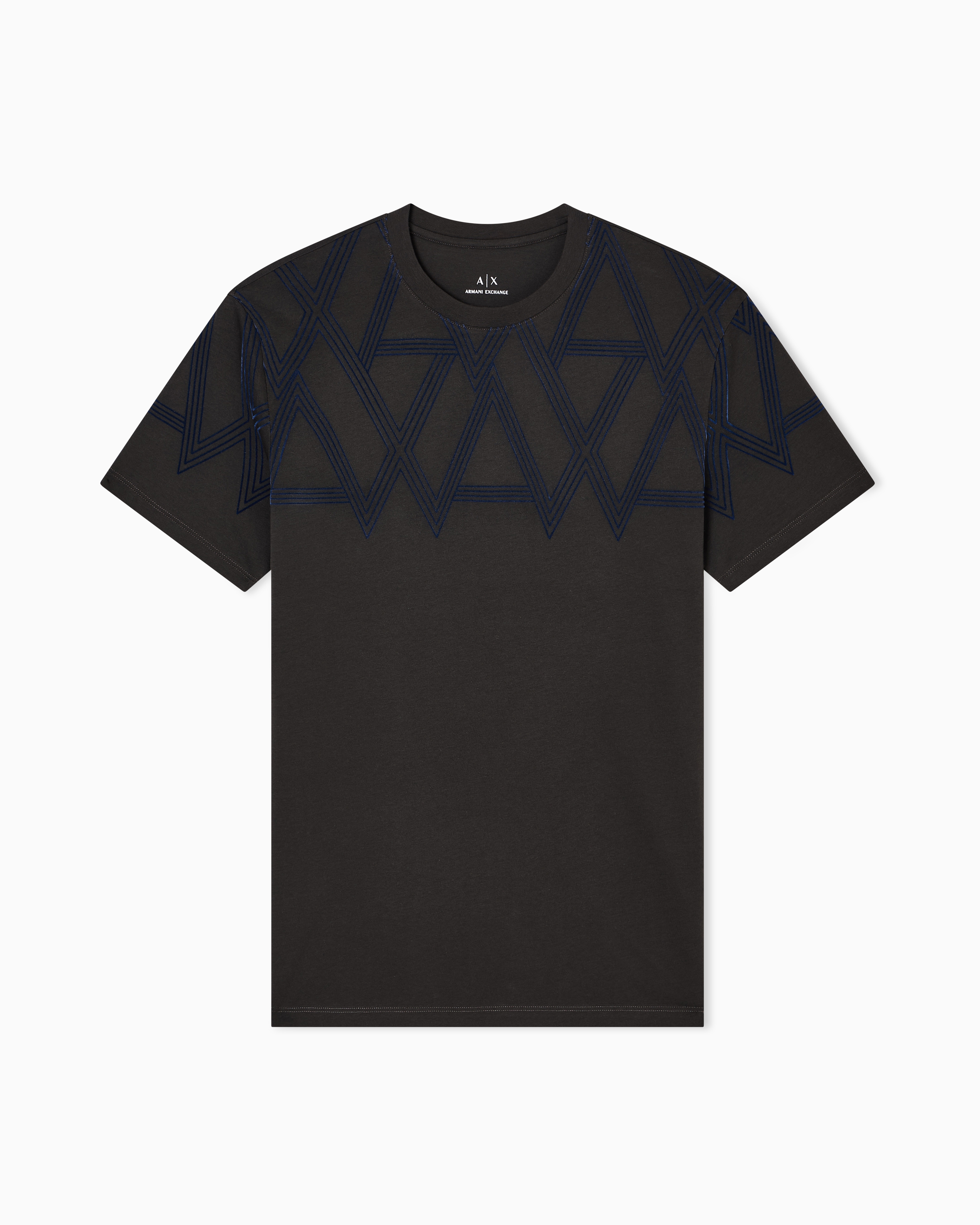 Armani Exchange - Regular fit T-shirt with maxi print, Man, Brown, Size: