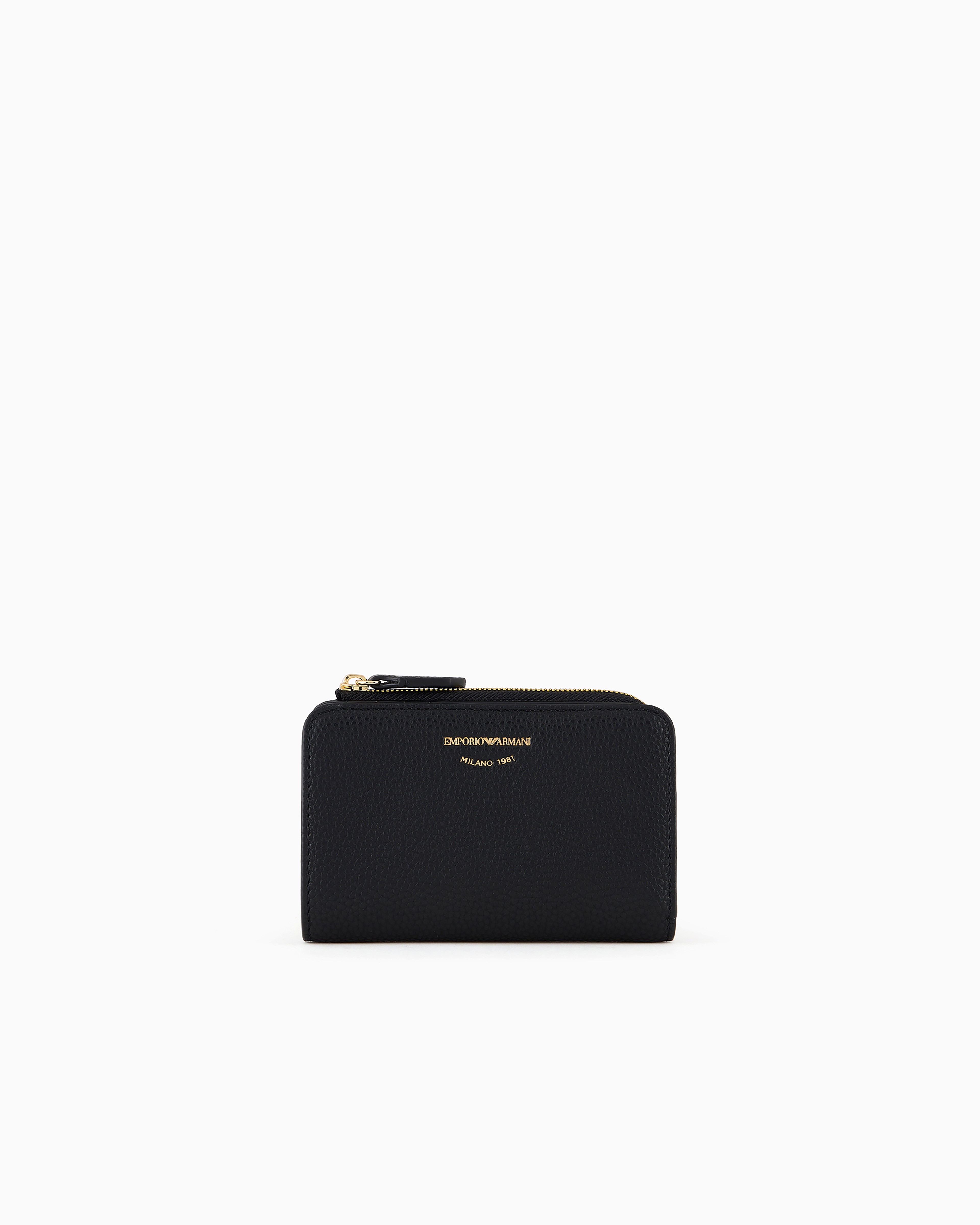 Emporio Armani - Deer-print MyEA wallet with coin purse, Woman, Black, Size: TU