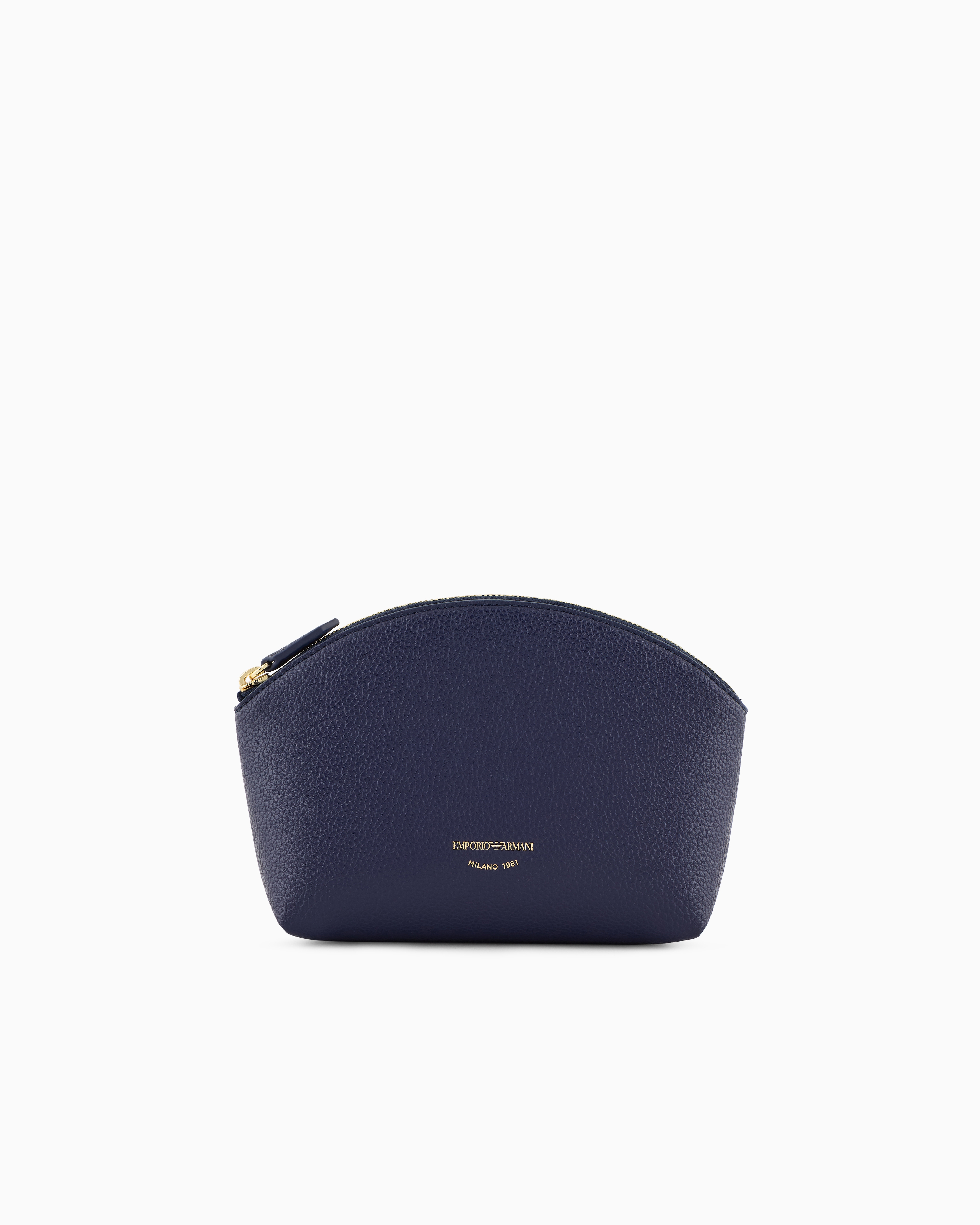 Emporio Armani - MyEA deer-print washbag, Woman, Blue, Size: TU