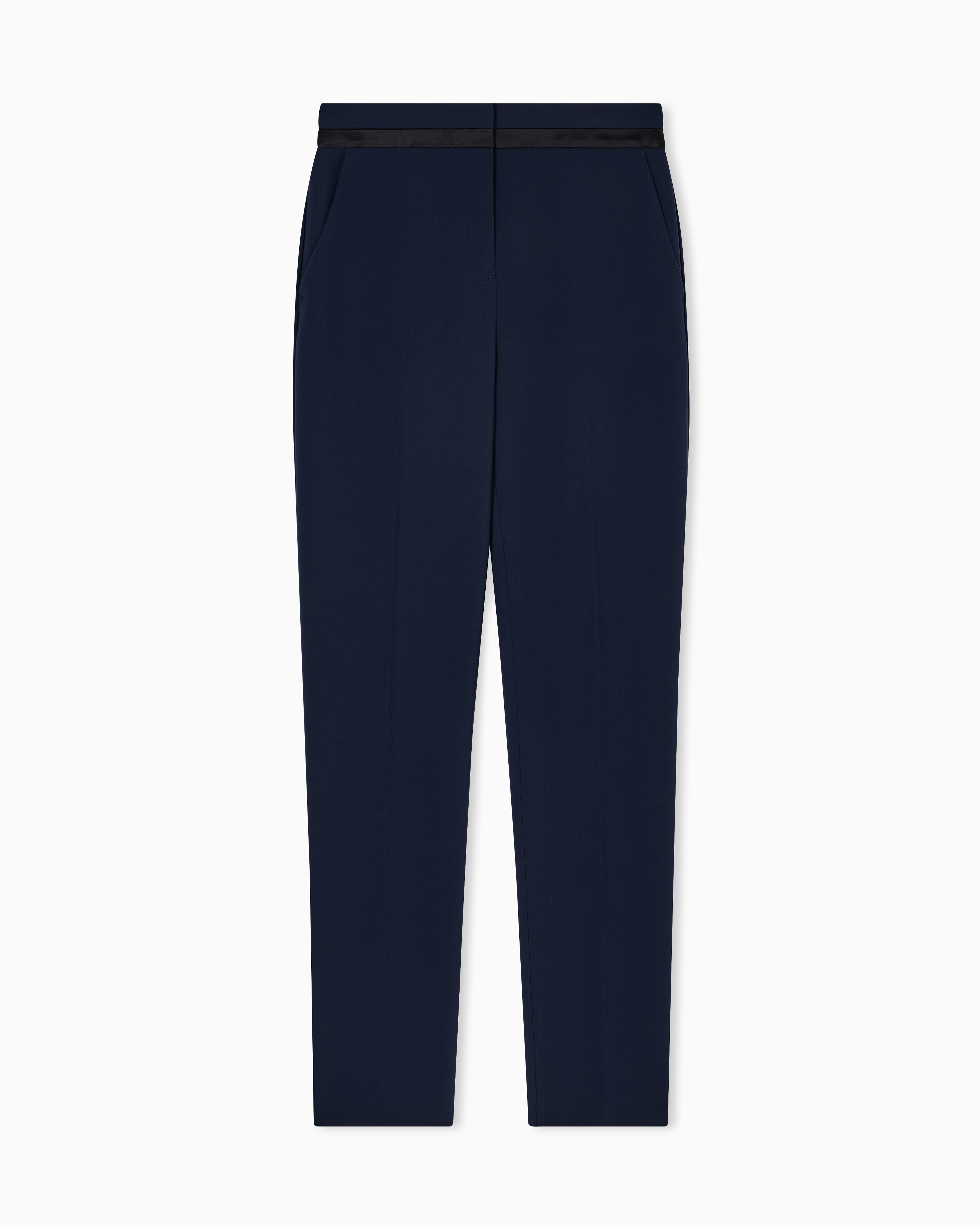 パンツ EMPORIO ARMANI 19SS BLACK TAPERED SLACKS Emporio Armani women's pants in sablè stretch fabric