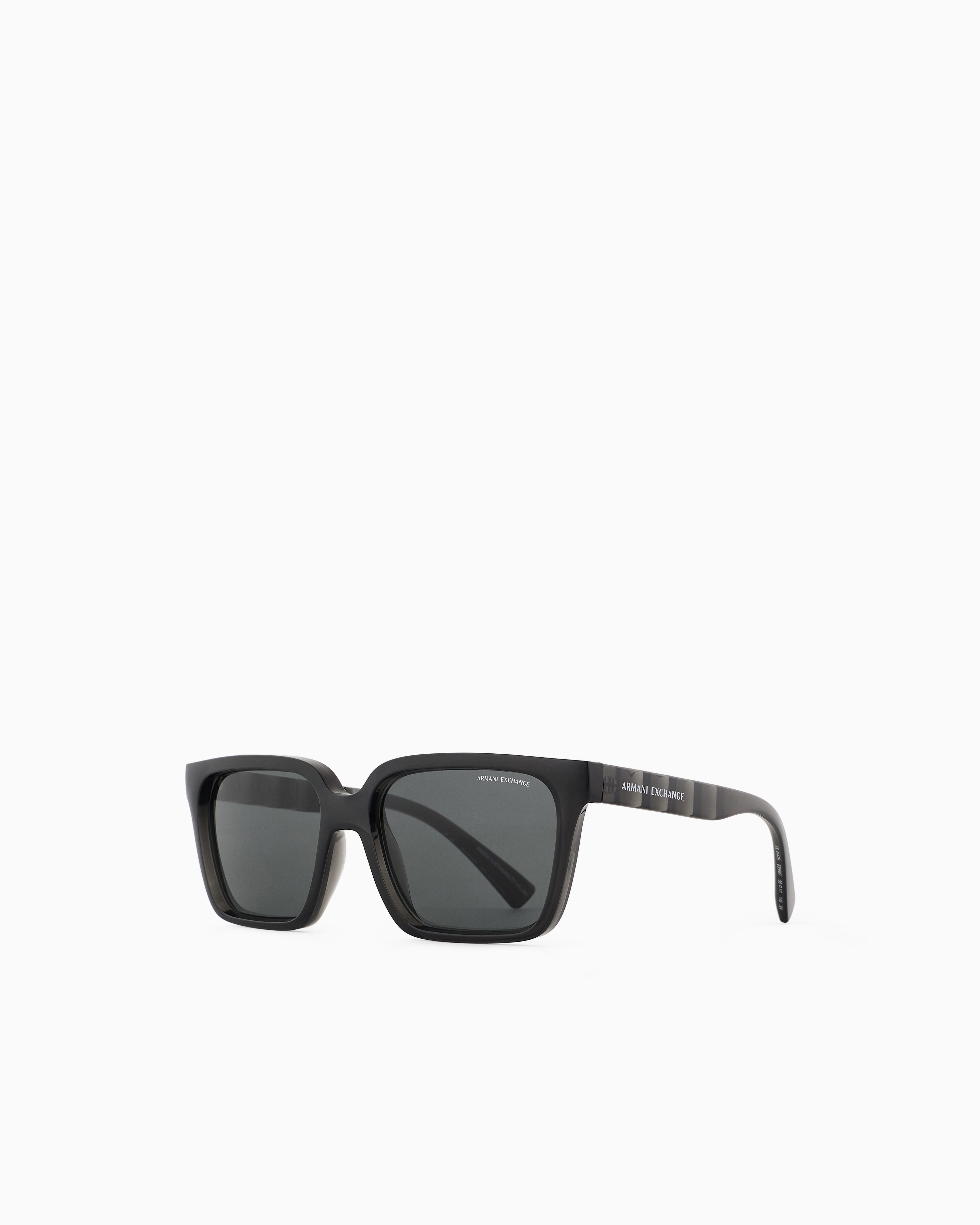Armani Exchange - Men's rectangular shaped sunglasses, Man, Black, Size: 56L