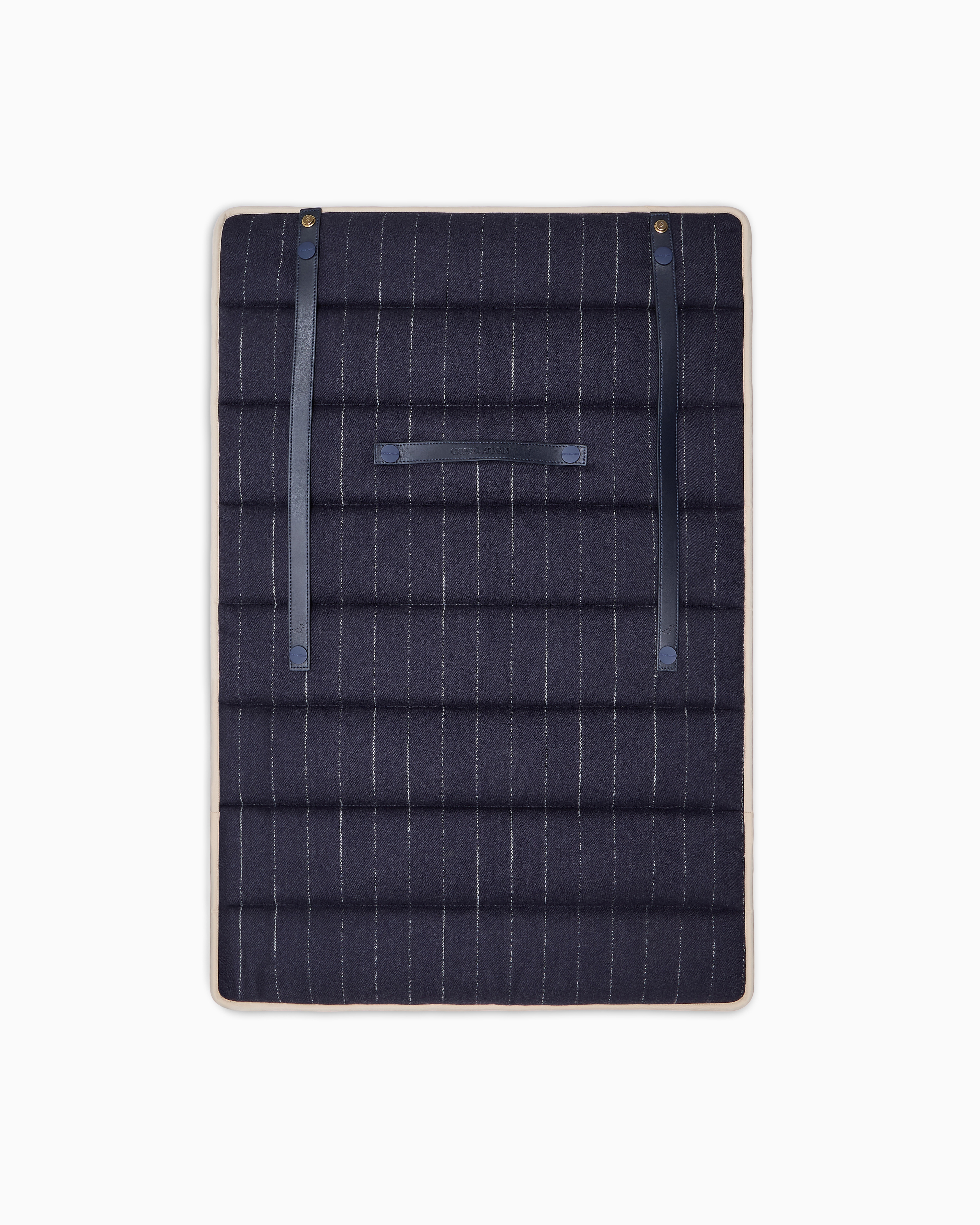 Giorgio Armani Poldo X  Travel Mat In Pinstriped Virgin Wool In Blue