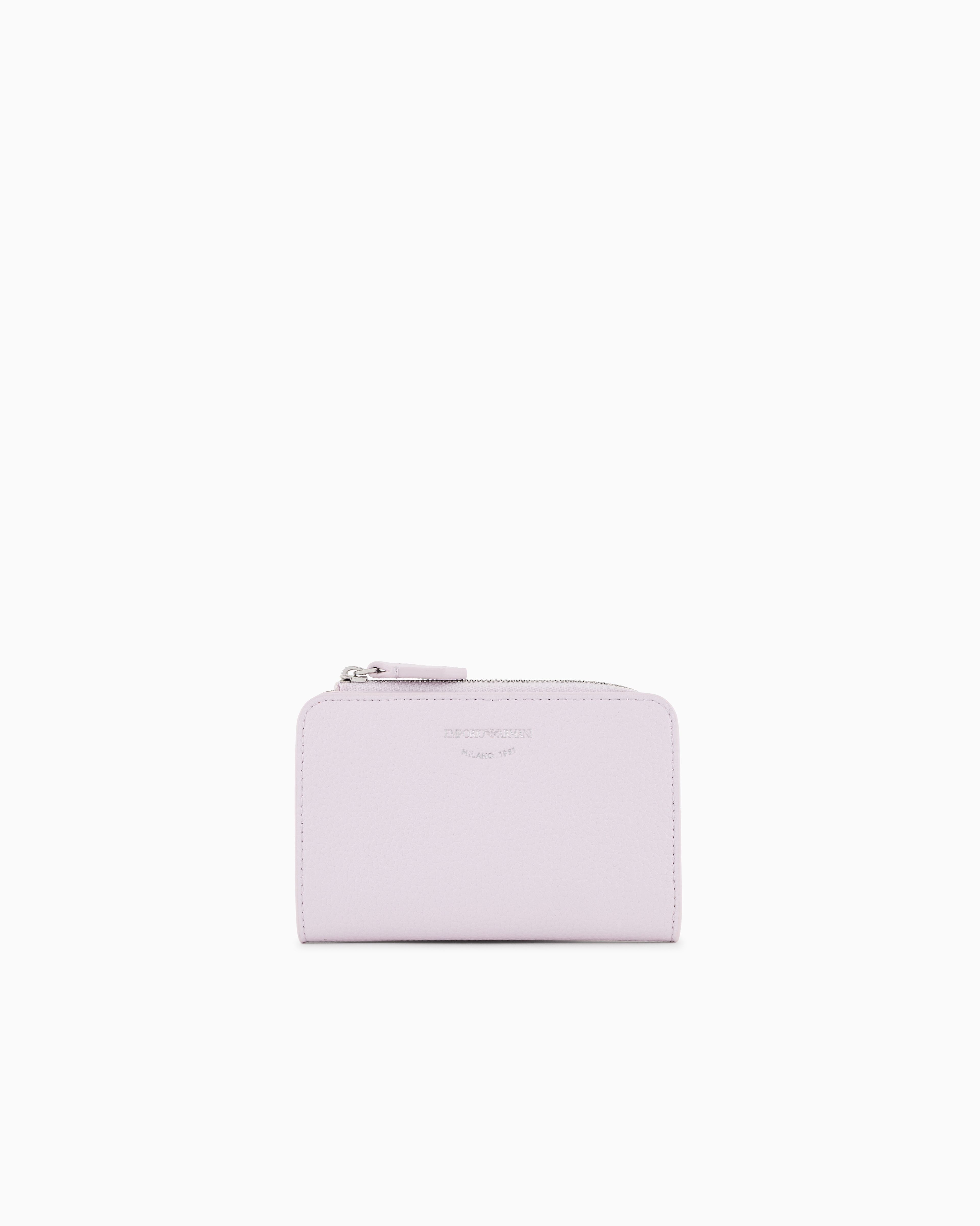 Emporio Armani - Deer-print MyEA wallet with coin purse, Woman, Pink, Size: TU