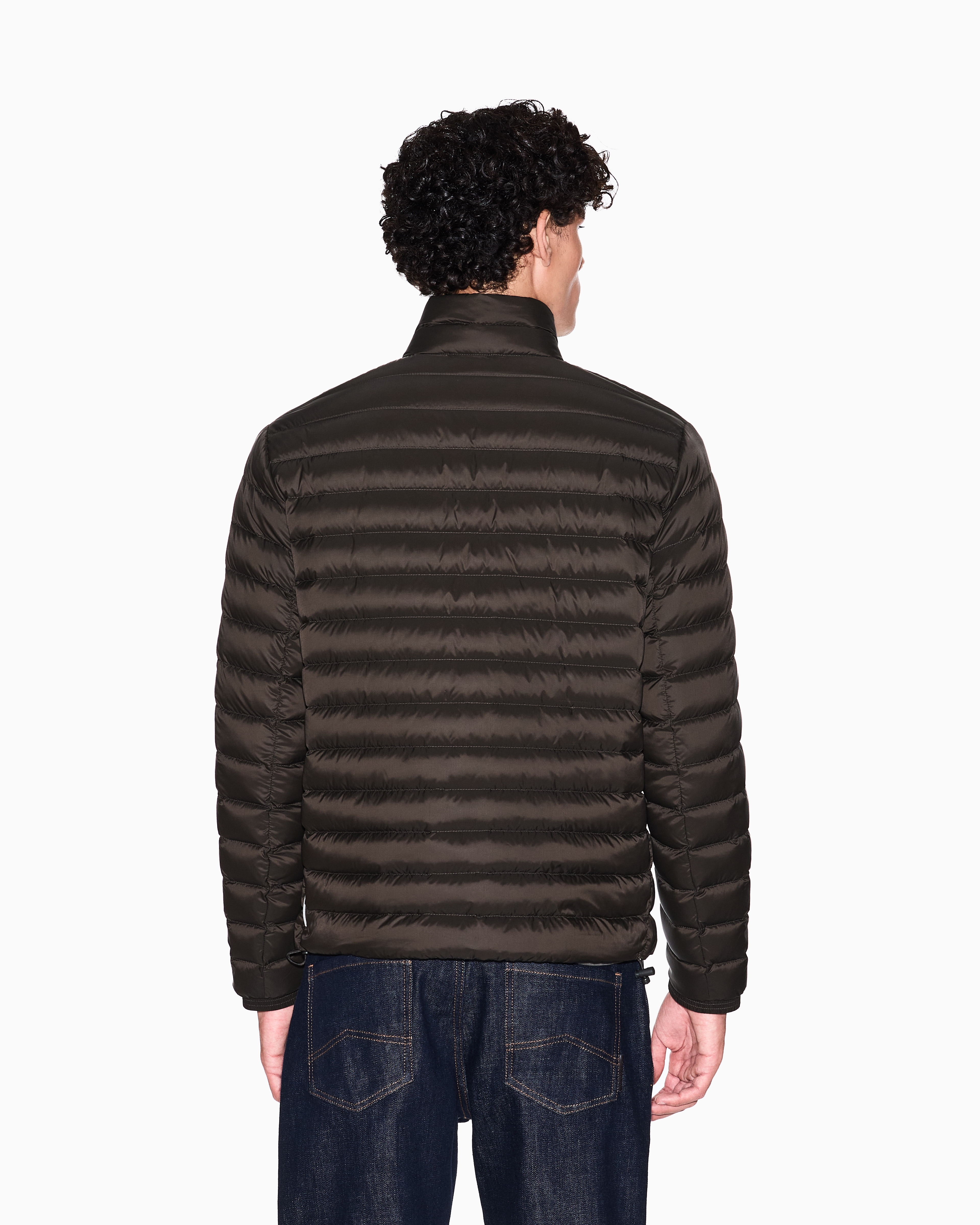Armani Exchange - Quilted full zip down jacket, Man, Brown, Size:
