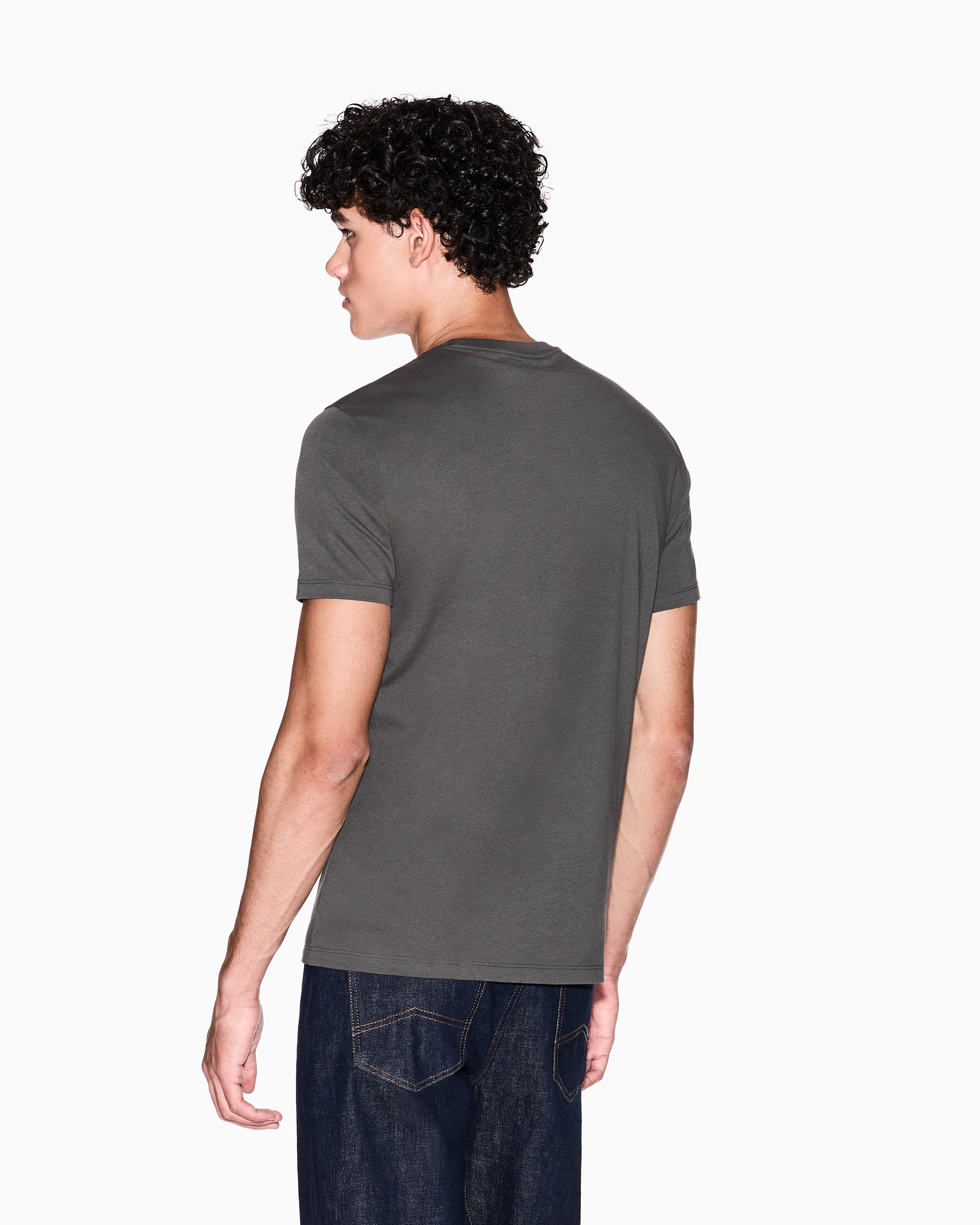Armani Exchange -  Slim fit jersey T-shirt with logo, Man, Green, Size: