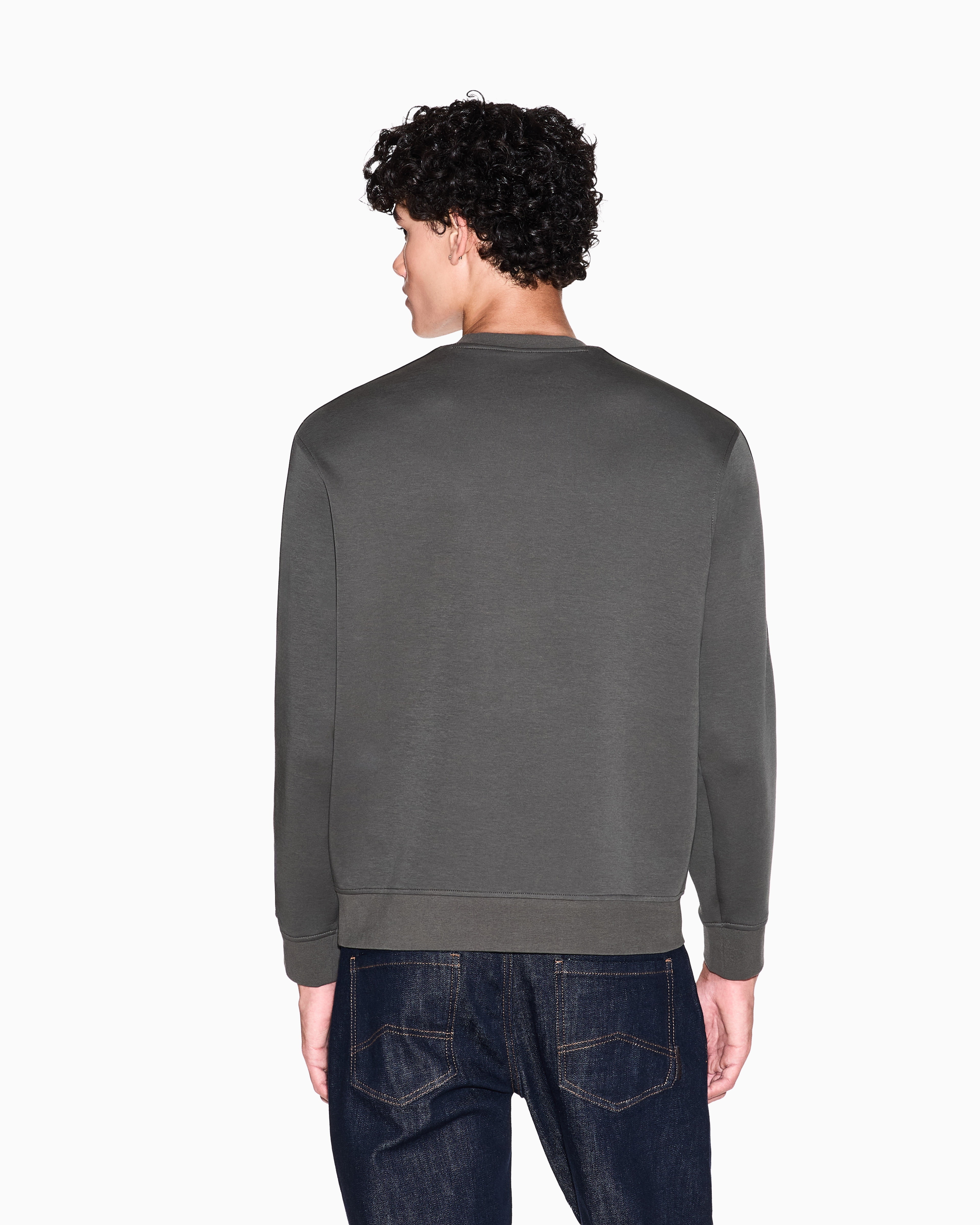 Armani Exchange - Crewneck Sweatshirt with Logo Bands, Man, Green, Size: