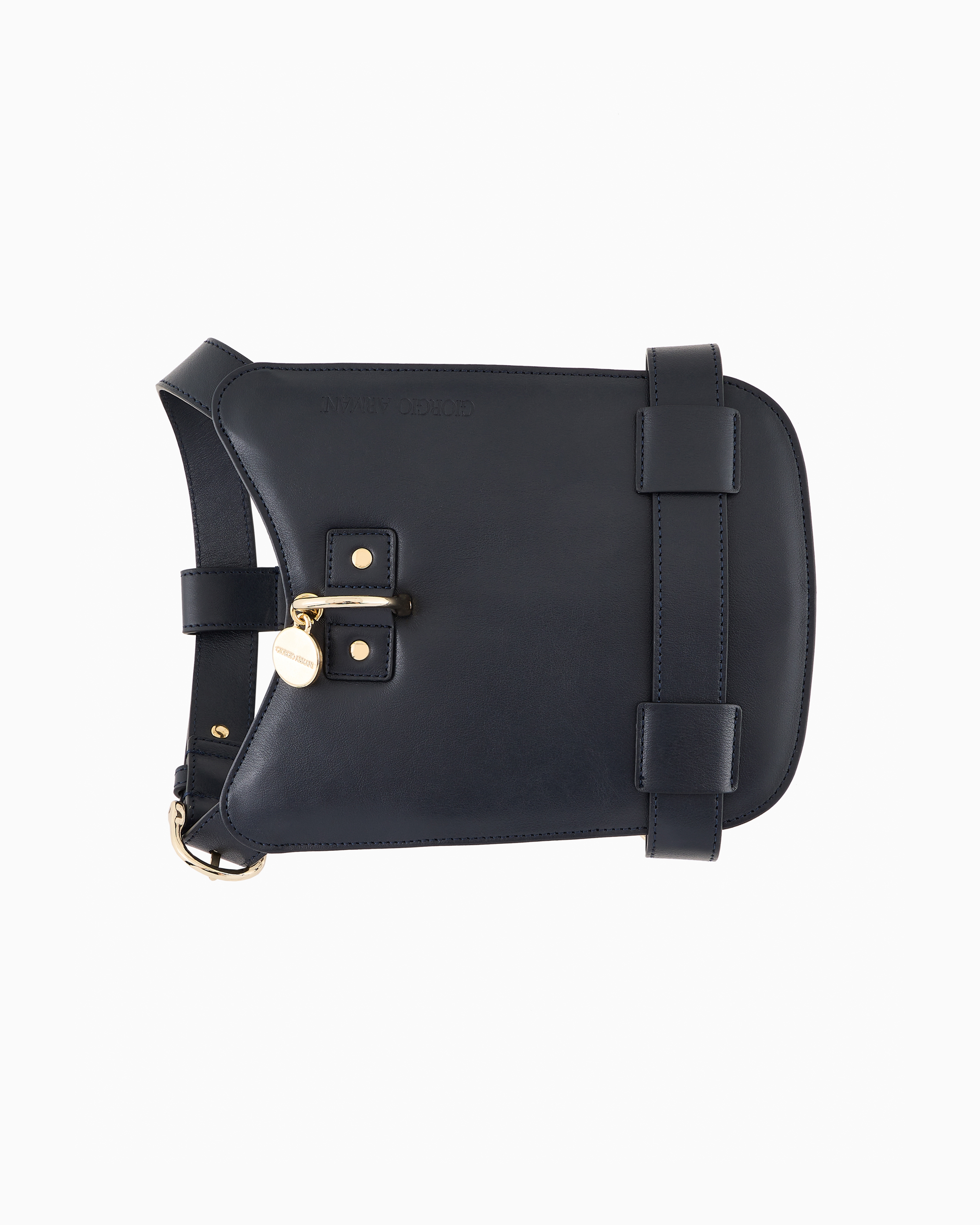 Giorgio Armani Poldo X Harness In Leather In Blue