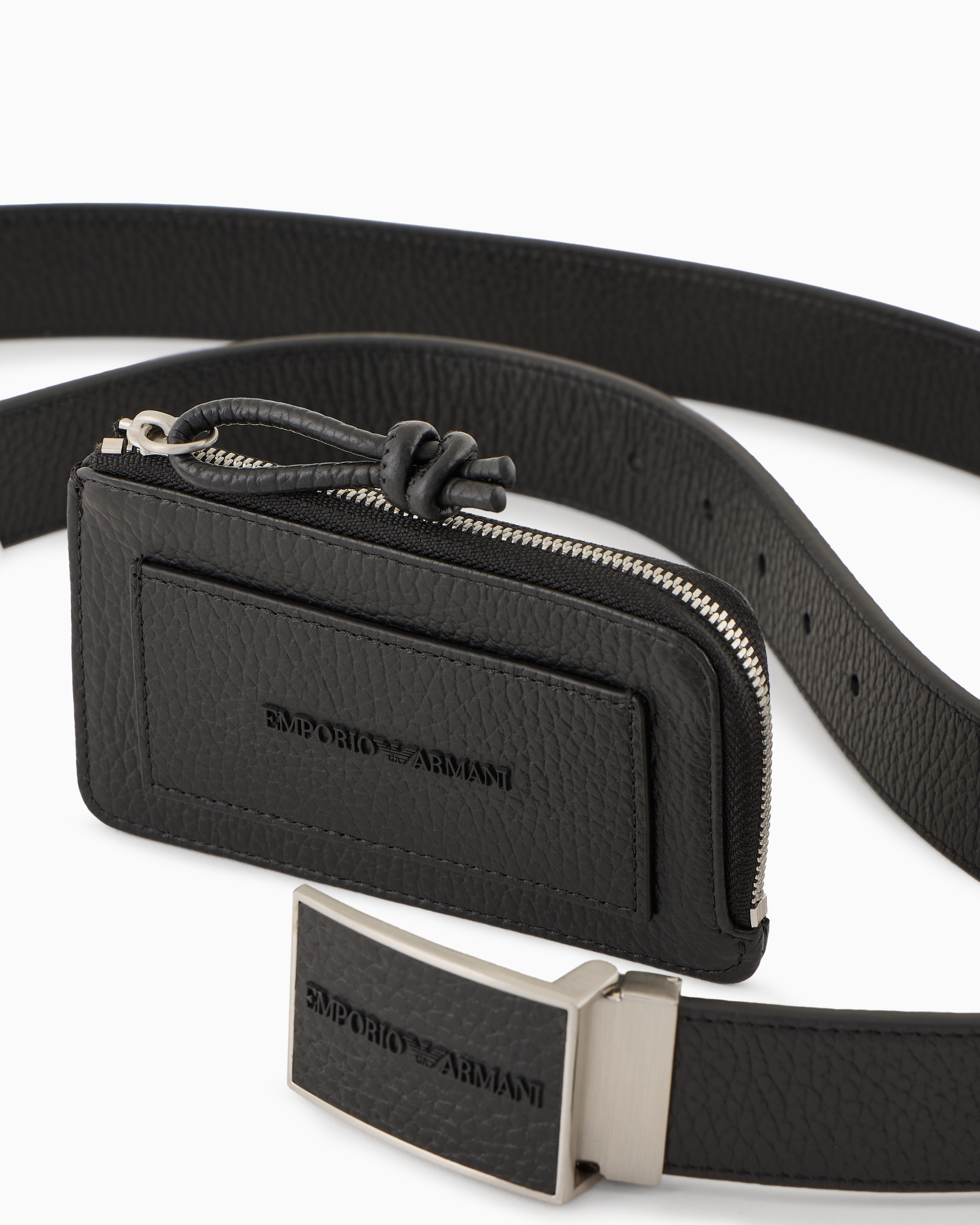 ギフト　EMPORIO ARMANI ブラックベルト　新品 エンポリオアルマーニ ベルト メンズ ギフト セット イーグル