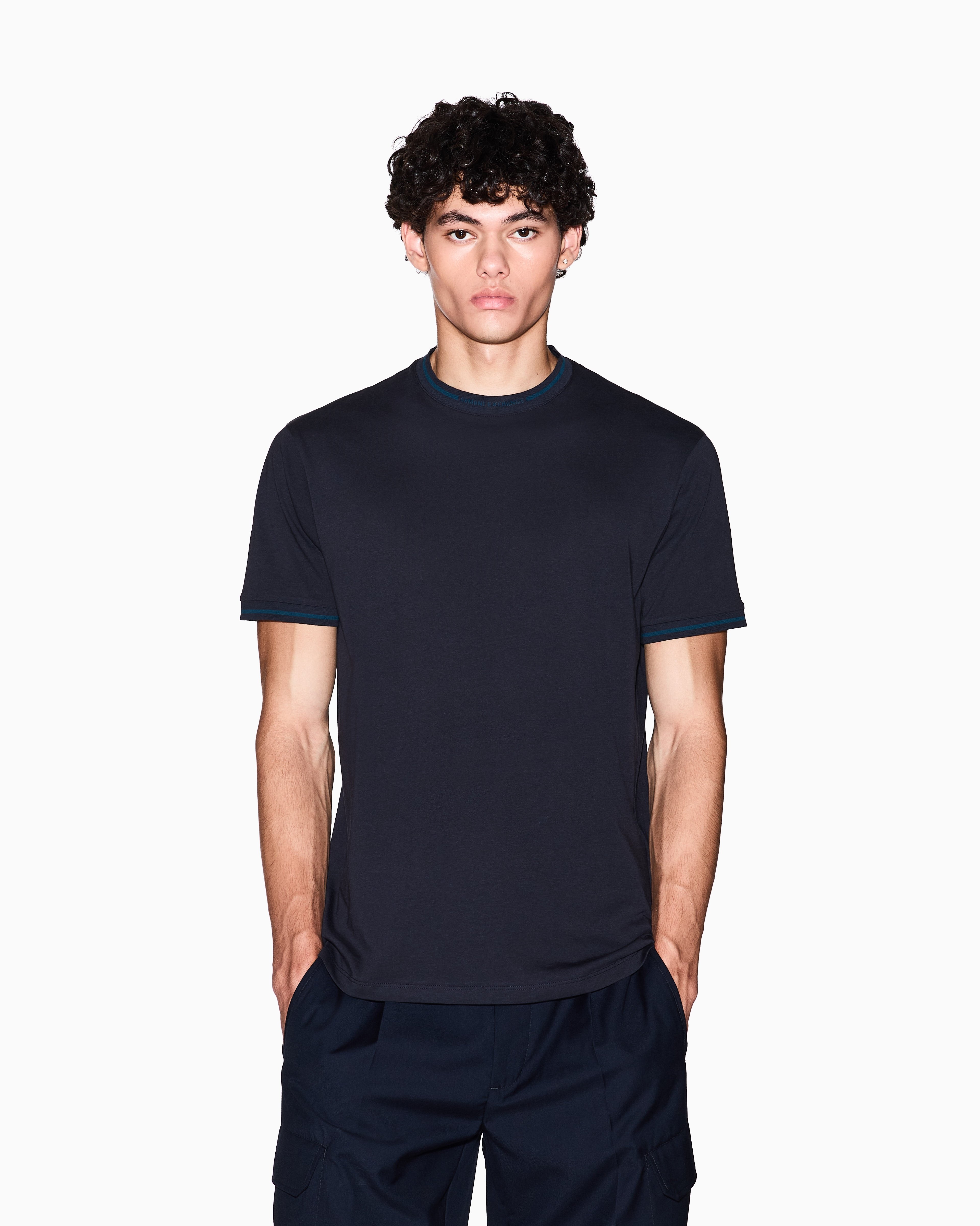 Armani Exchange - Regular Fit T-Shirts, Man, Navy Blue, Size: