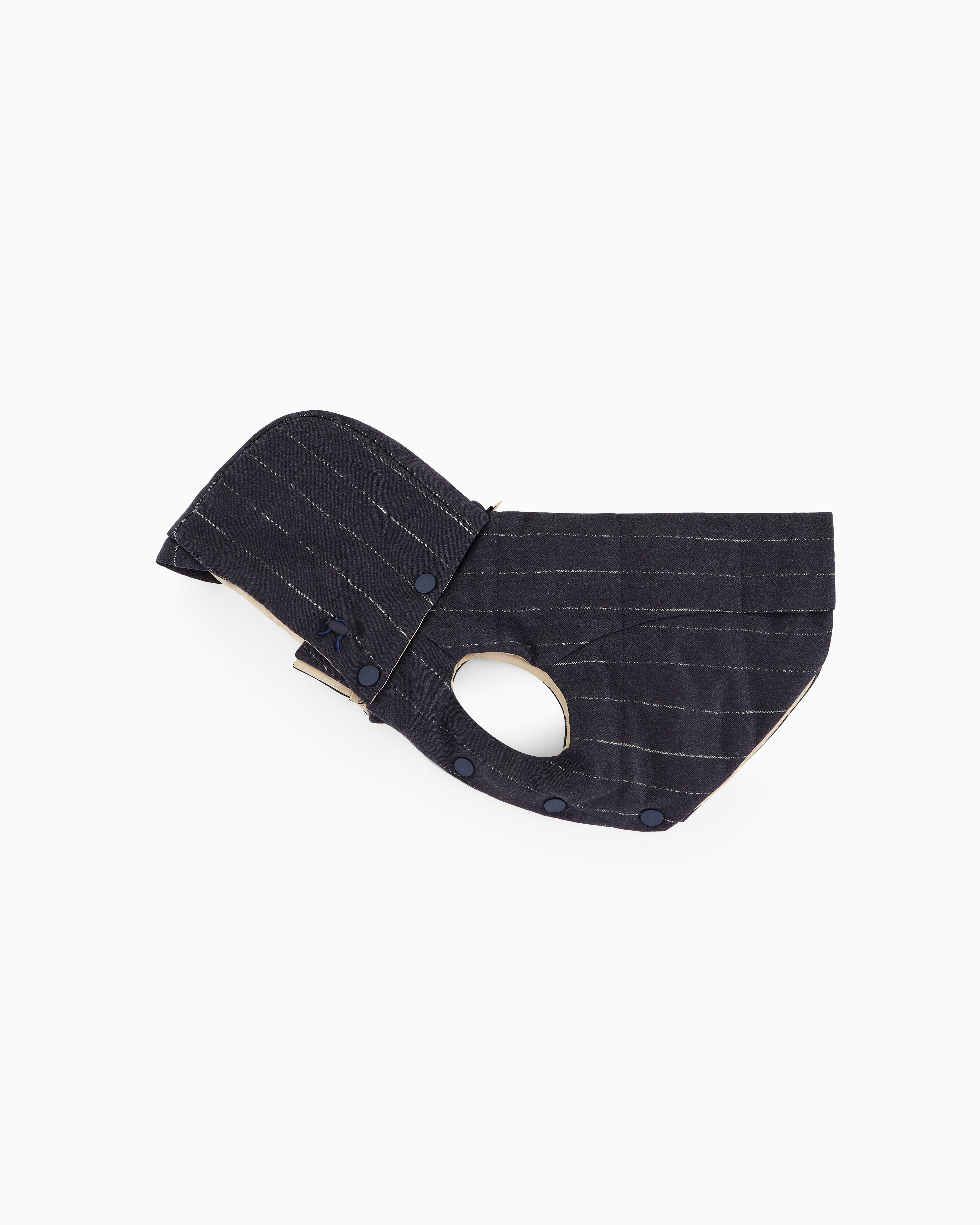 Giorgio Armani Poldo X Coat In Pinstriped Motif Virgin Wool In Blue