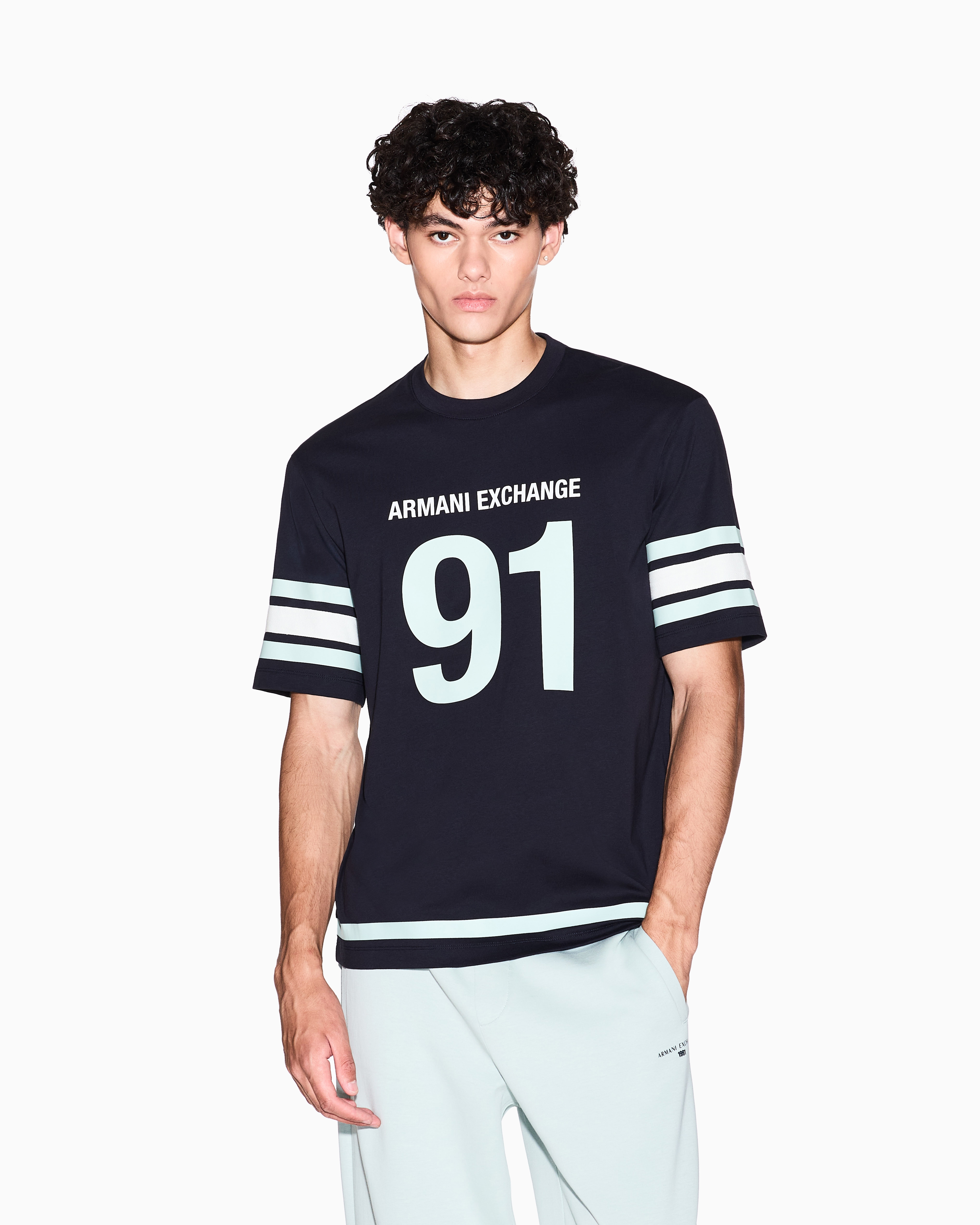 Armani Exchange - Regular Fit T-Shirts, Man, Navy Blue, Size: