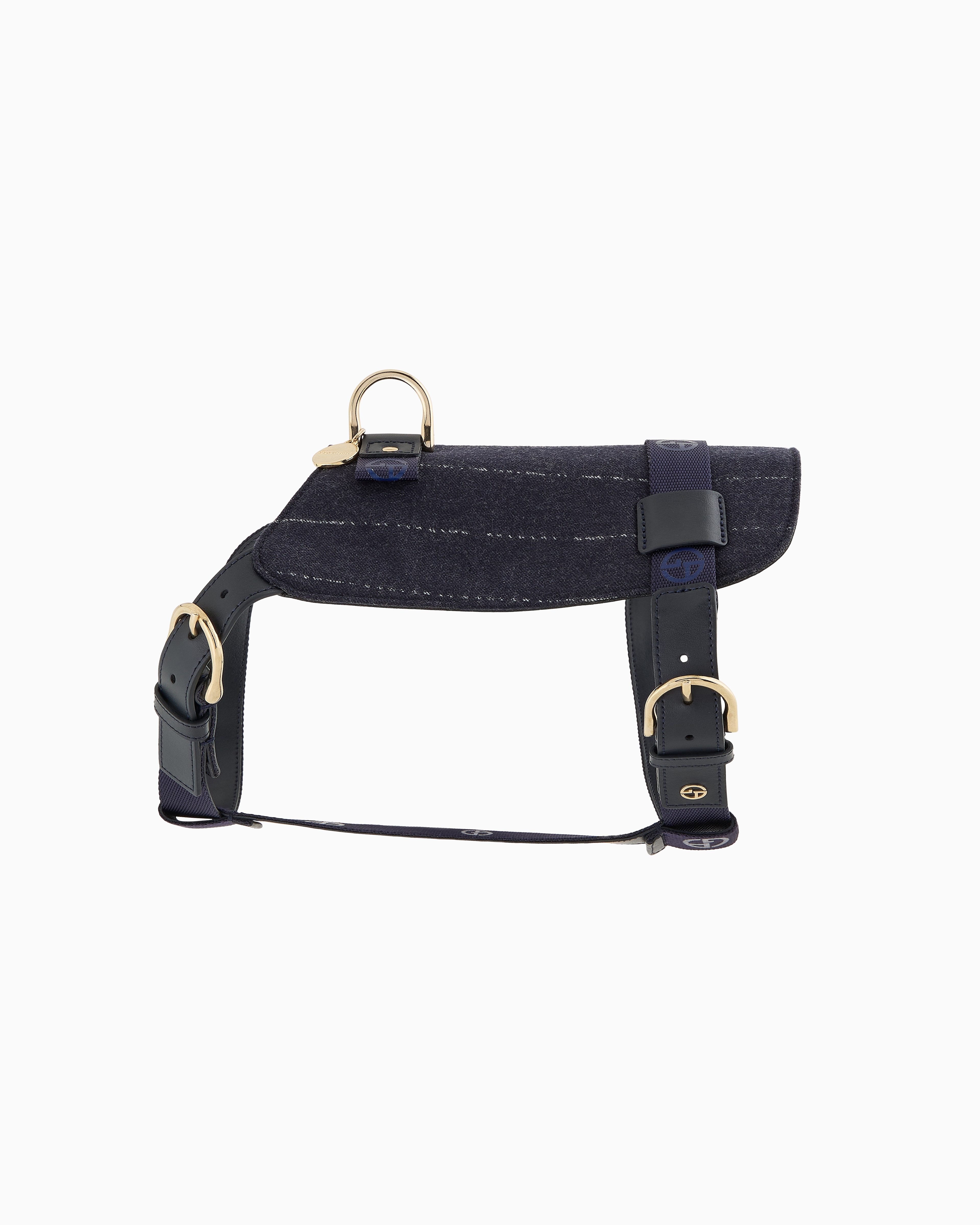 Giorgio Armani Poldo X Harness In Virgin Wool And Leather In Blue