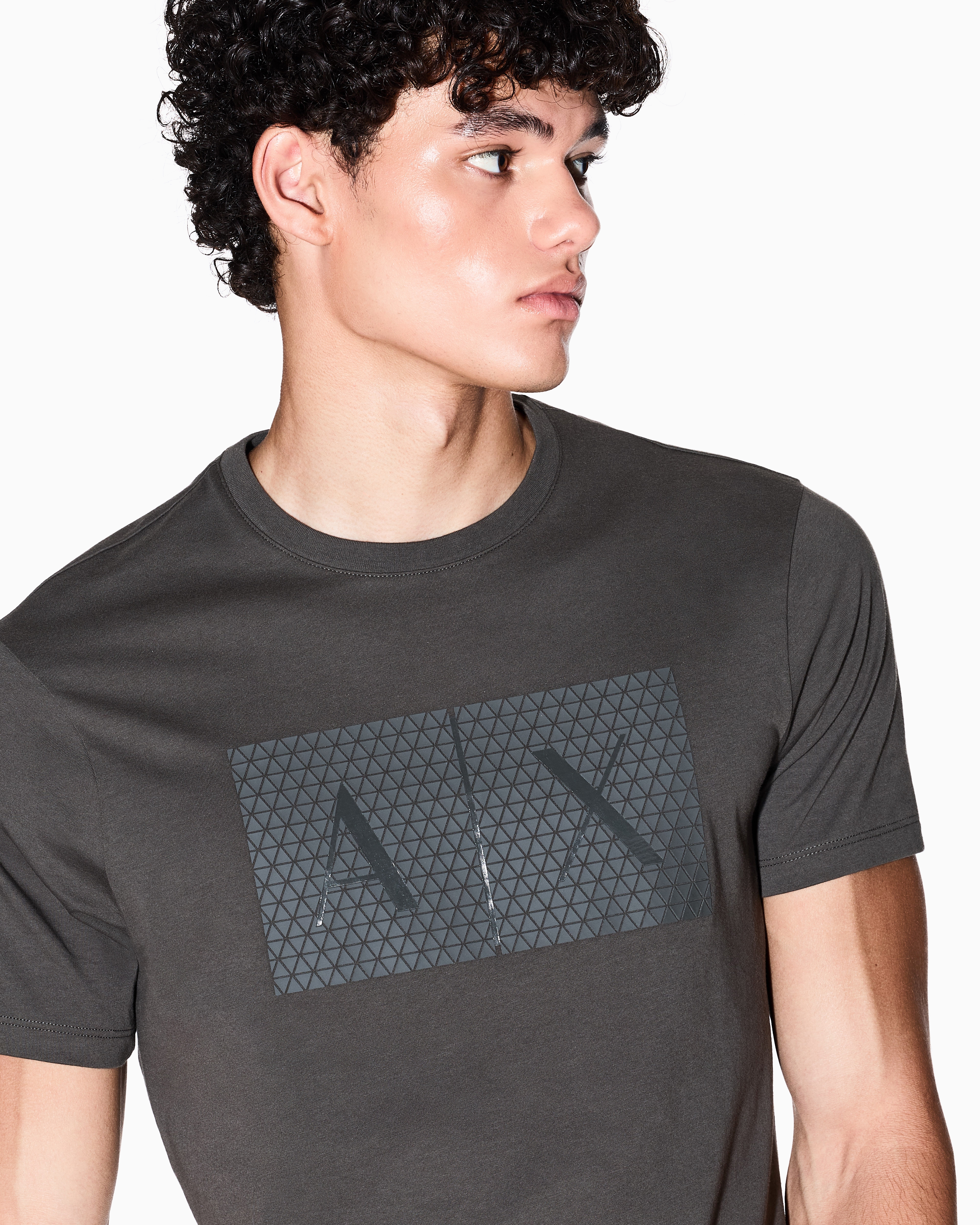 Armani Exchange -  Slim fit jersey T-shirt with logo, Man, Green, Size: