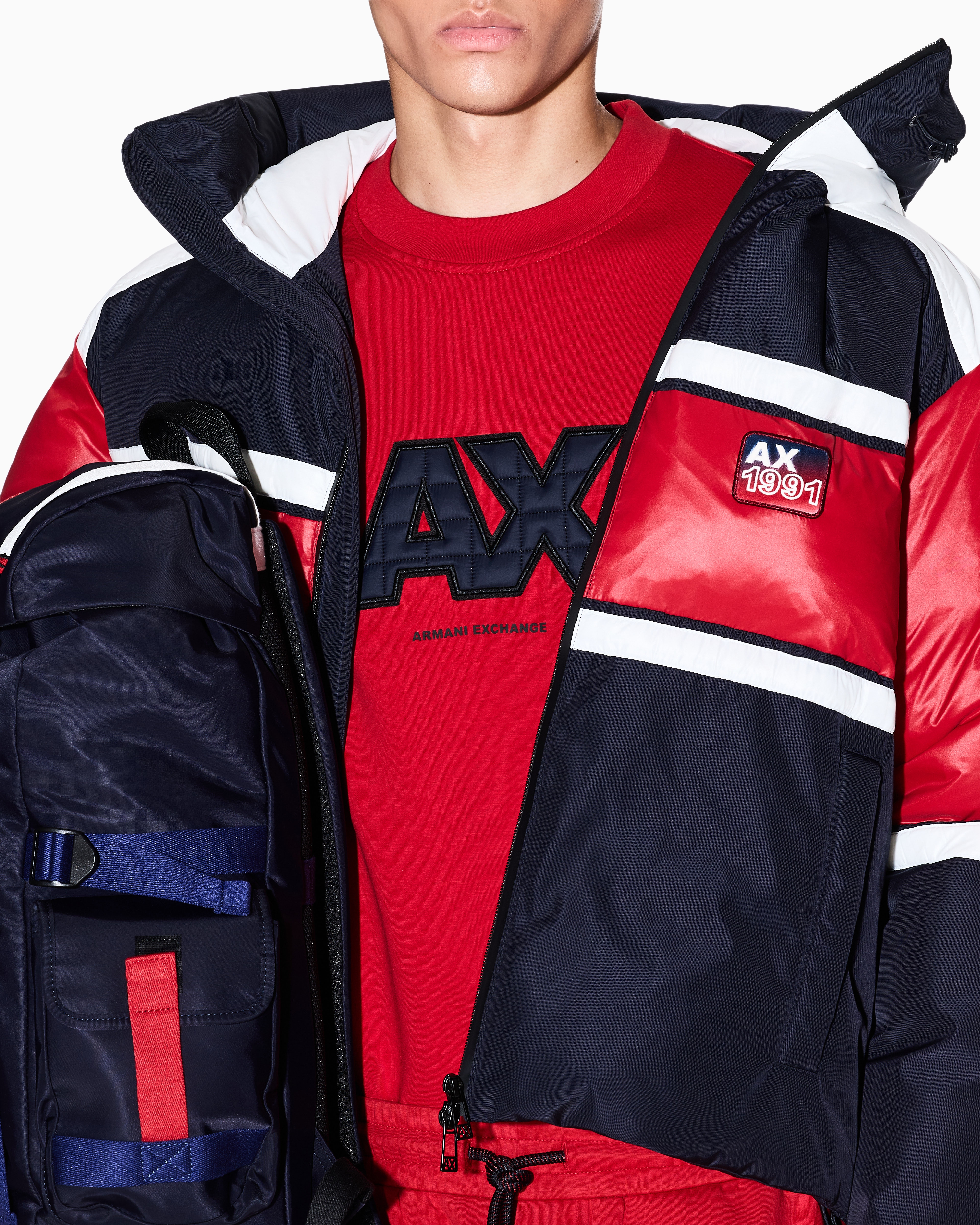 Armani Exchange - Sweatshirts without Hood, Man, Red, Size: M