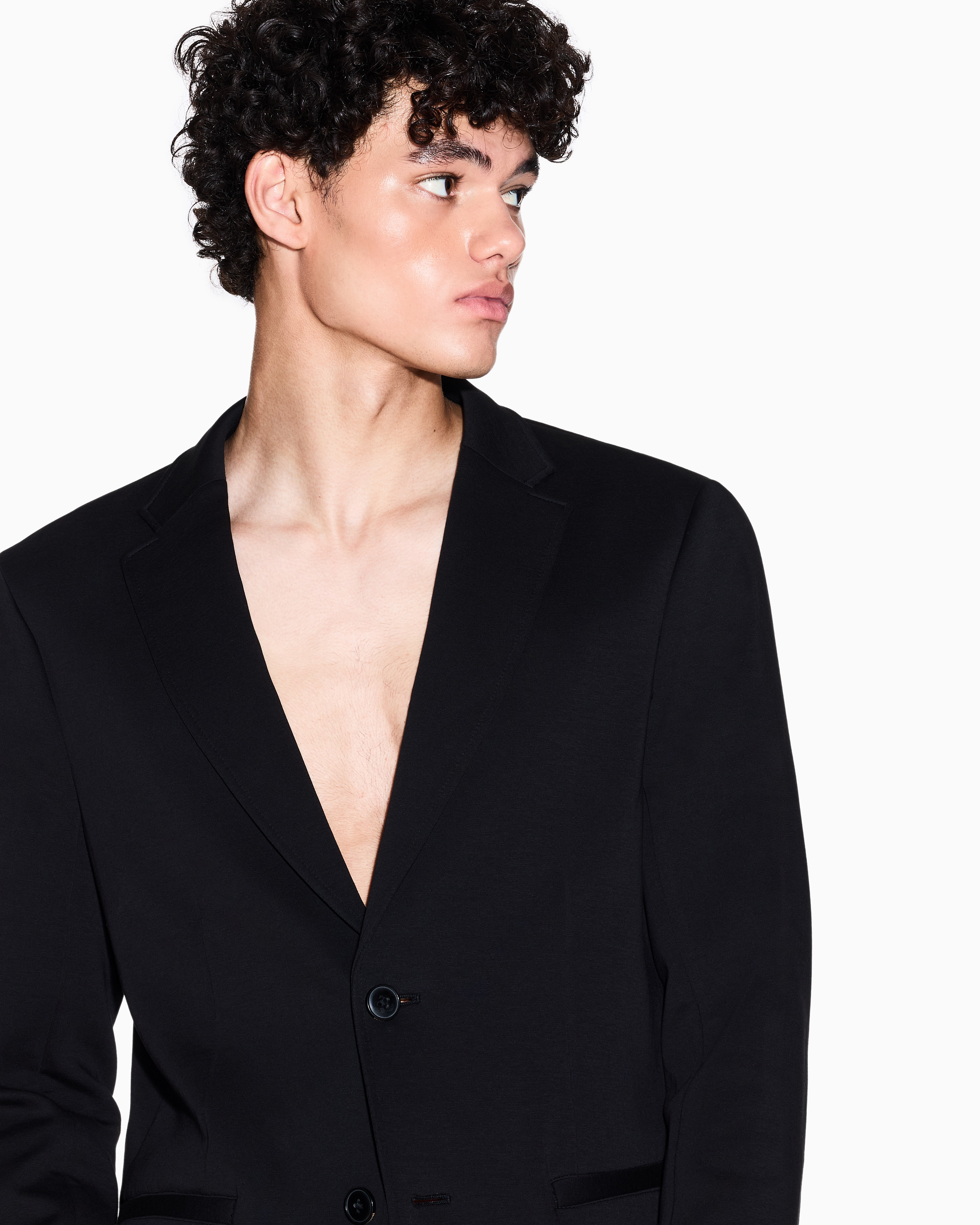 Armani Exchange - Single-breasted two-button jacket, Man, Black, Size: