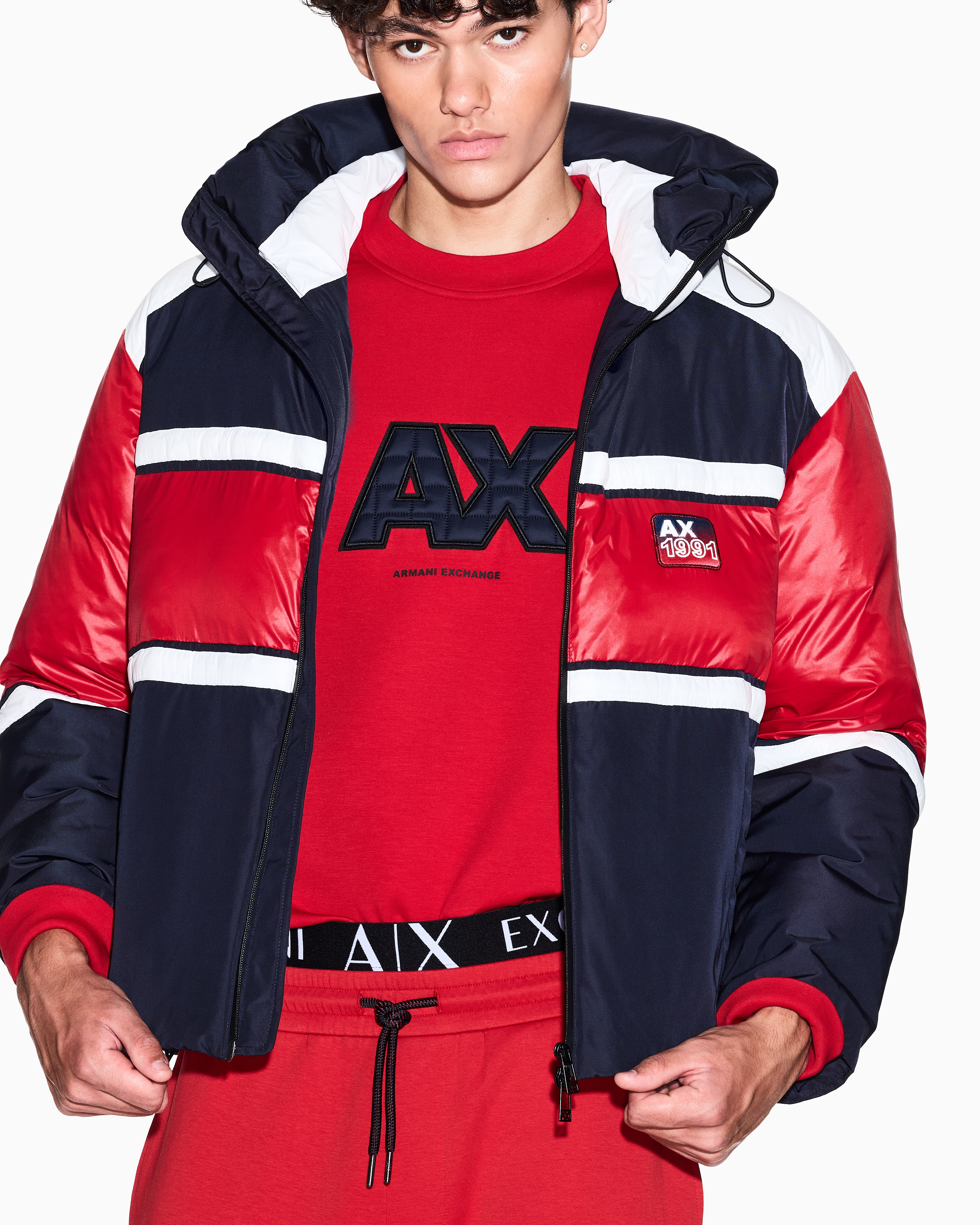 Jacket with contrasting bands