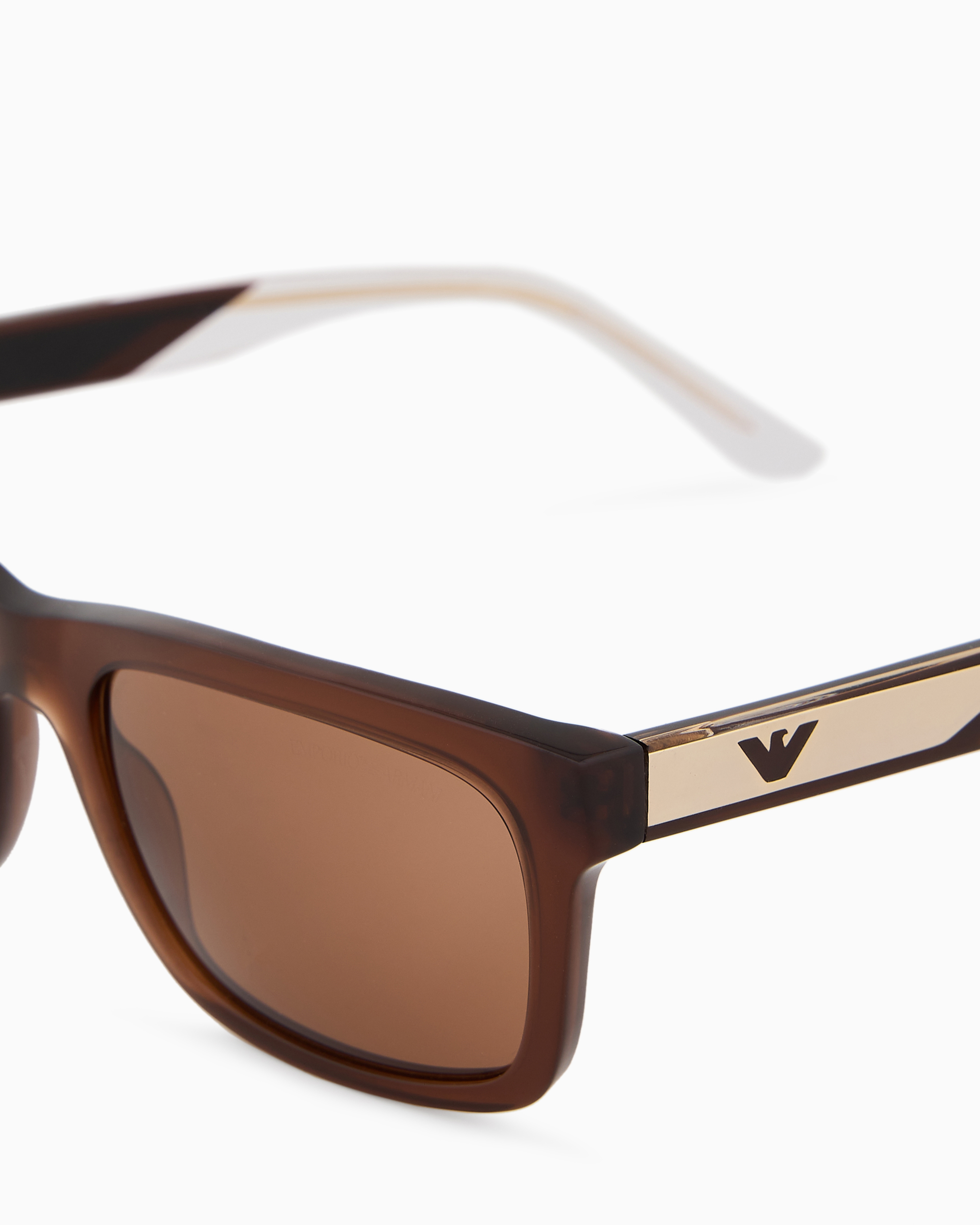 Emporio Armani Full Frame Sunglasses In Brown