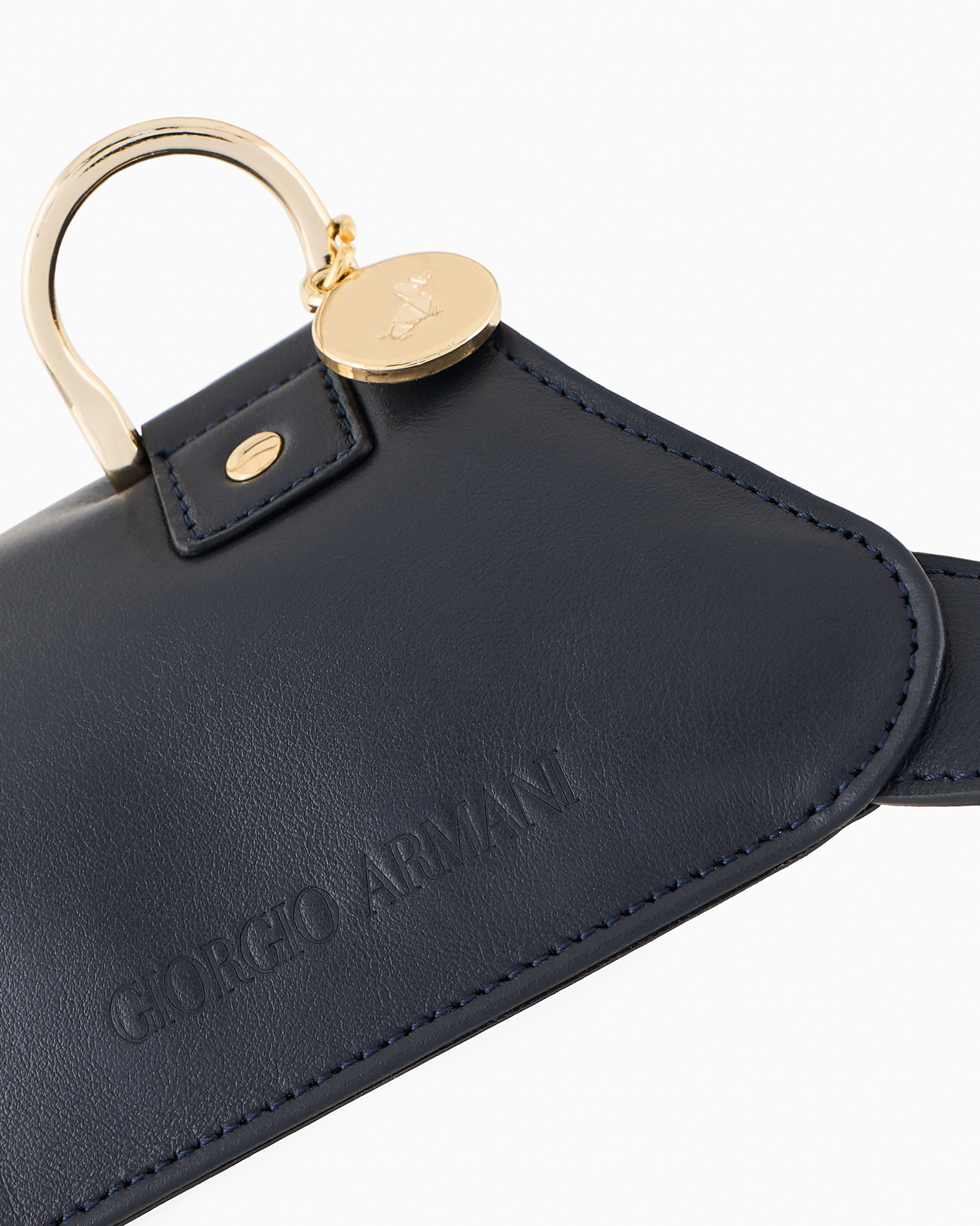 Giorgio Armani Poldo X Harness In Leather In Blue