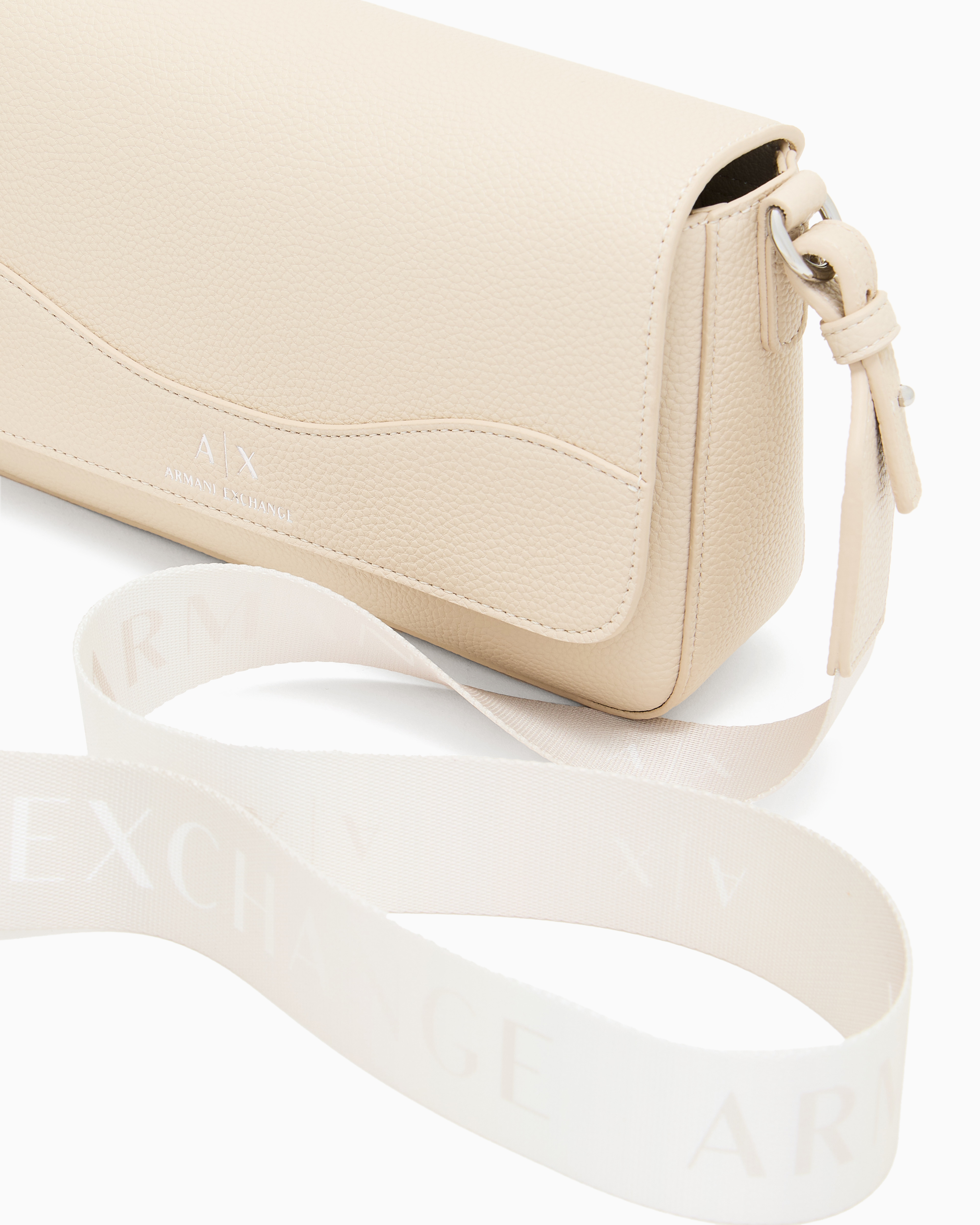 Armani Exchange - Allover logo shoulder bag, Woman, Beige, Size: TU