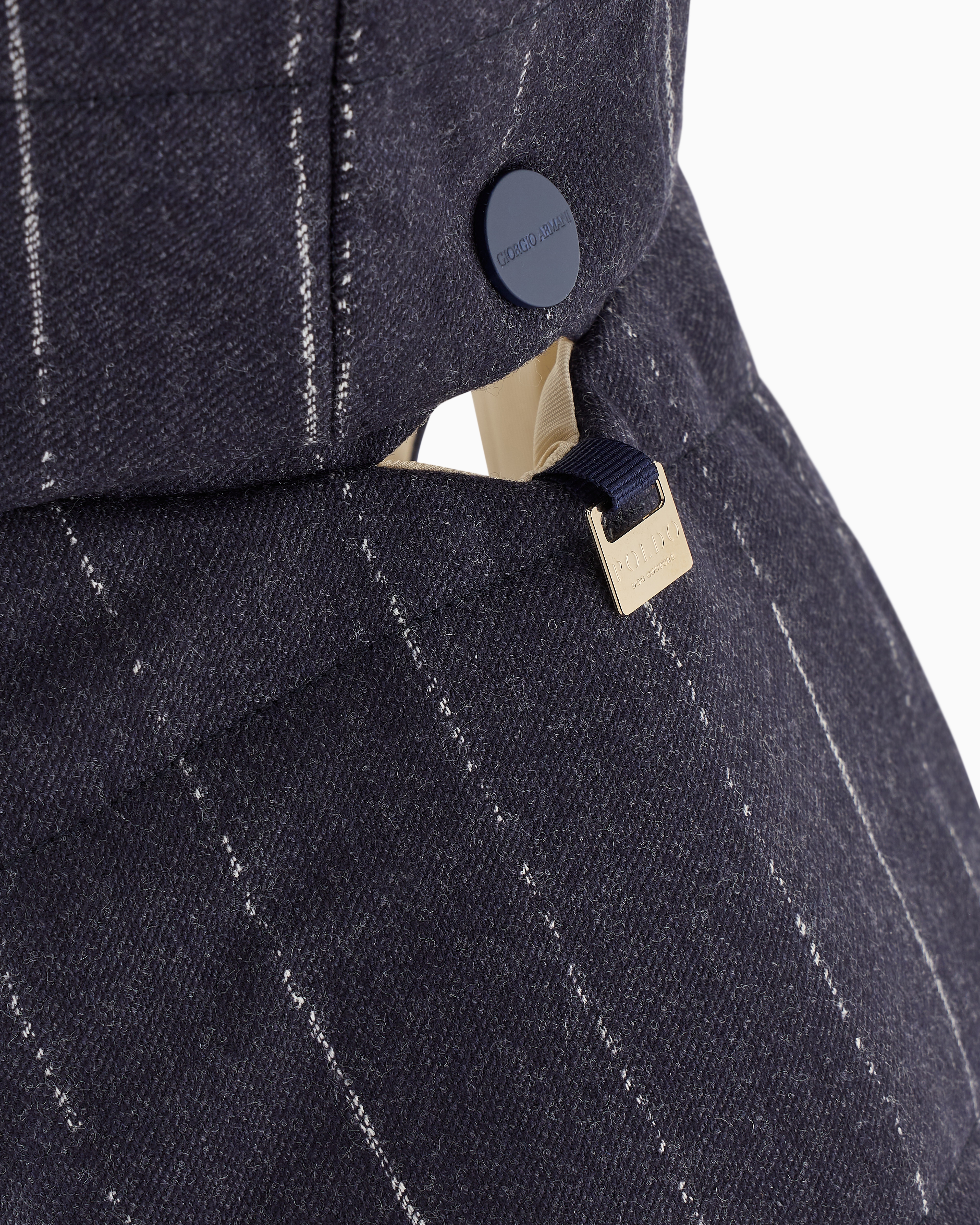 Giorgio Armani Poldo X Coat In Pinstriped Motif Virgin Wool In Blue